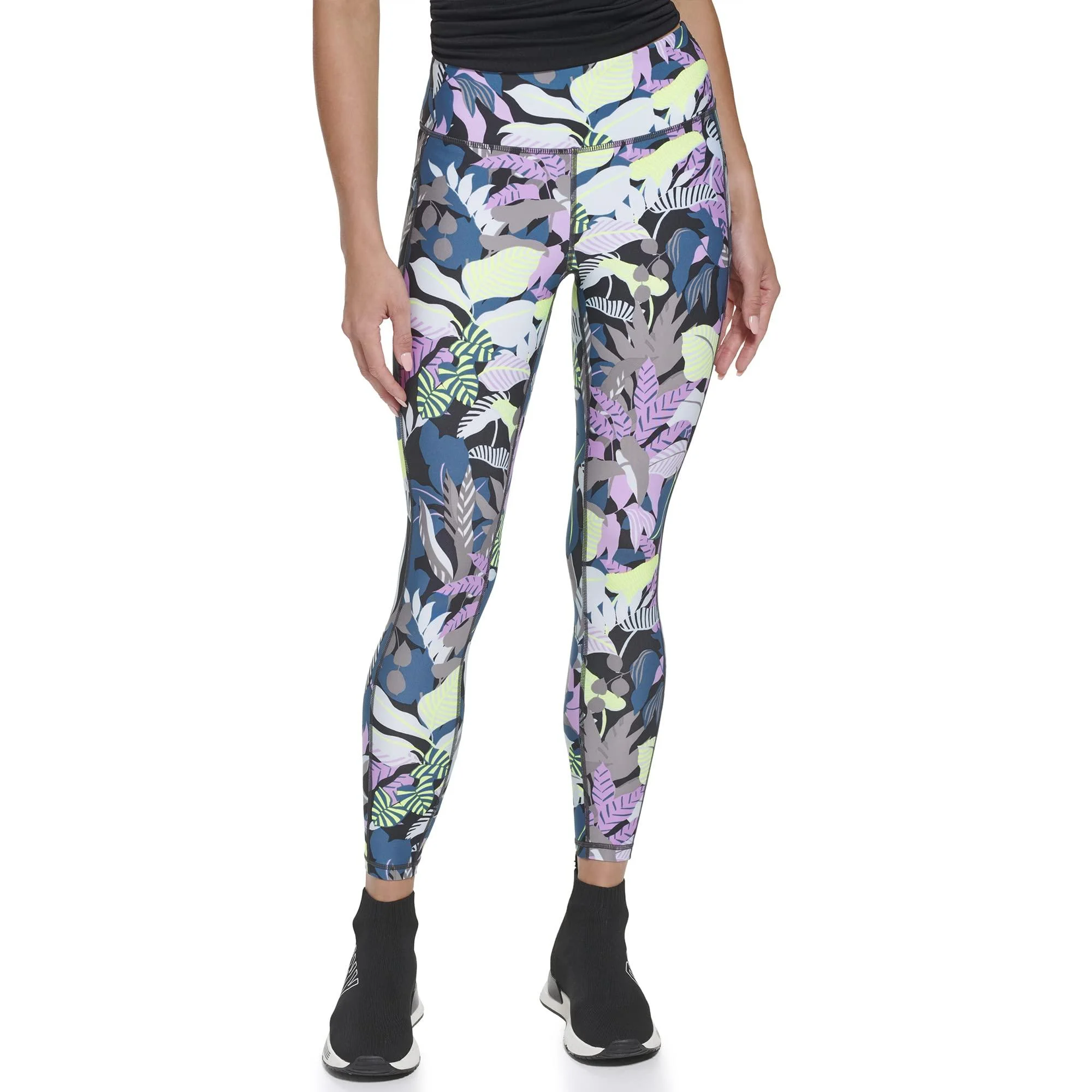 DKNY Women's Tight Printed High Waist Performance Leggings