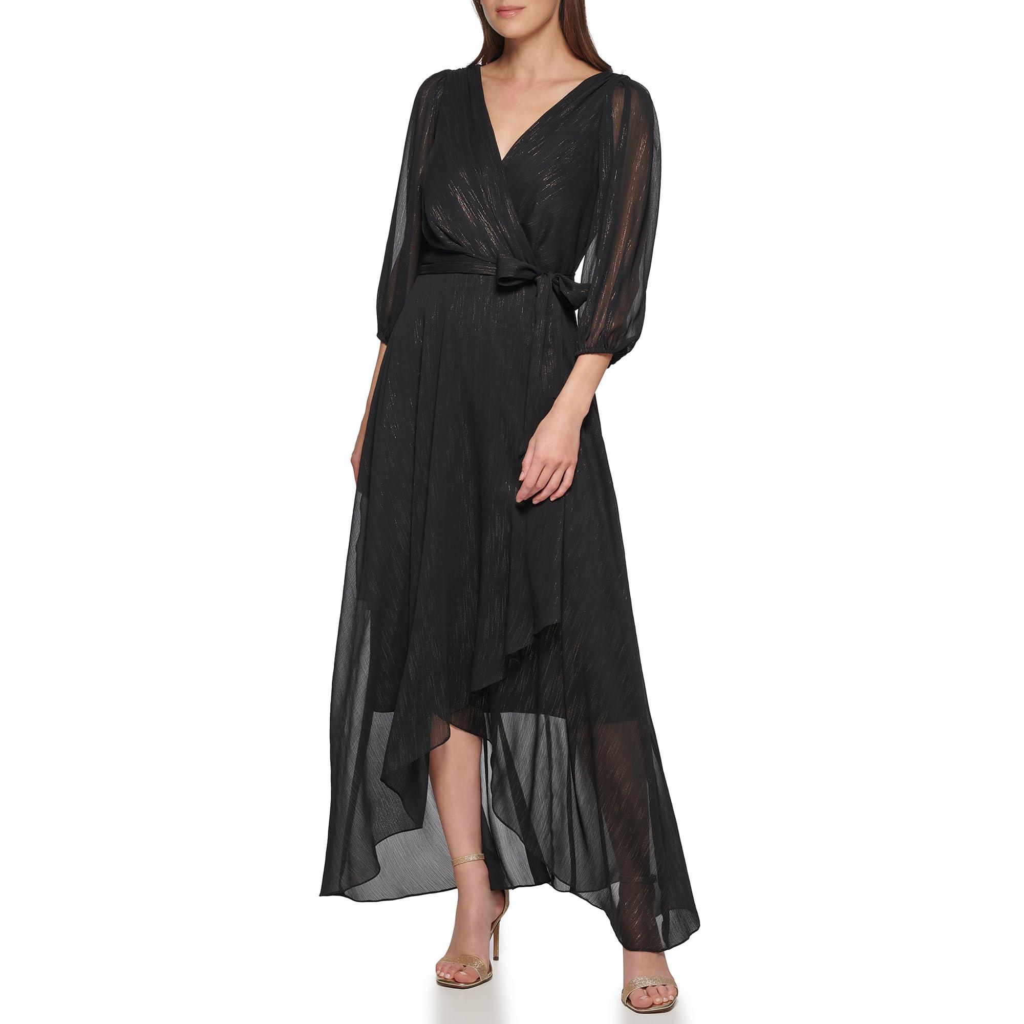 DKNY Women's Double Strap Cold Shoulder Gown