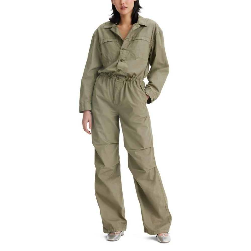 Women's Parachute Long-Sleeve Baggy Jumpsuit