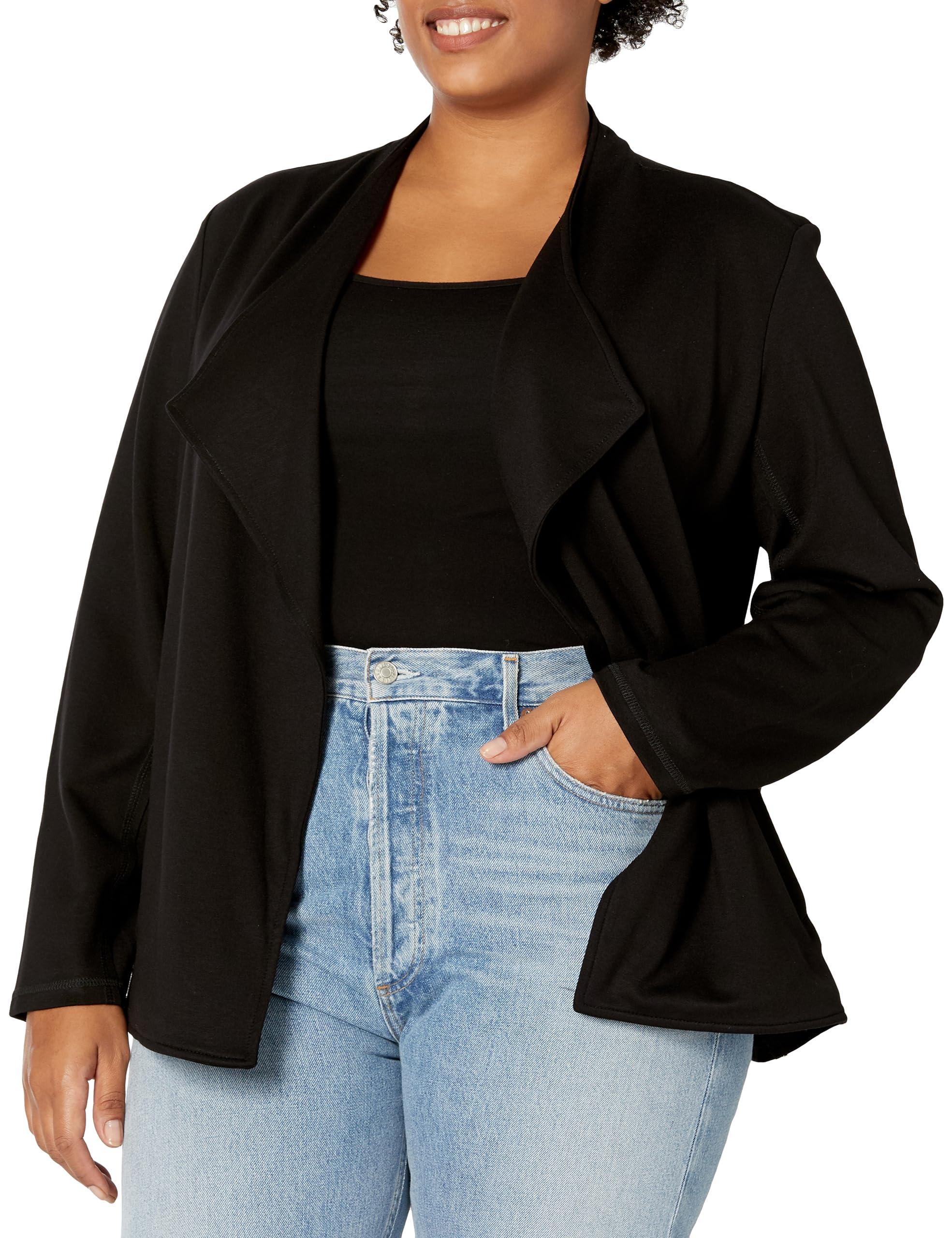 Jones New York Women's Drape Front Jacket-Jones Black