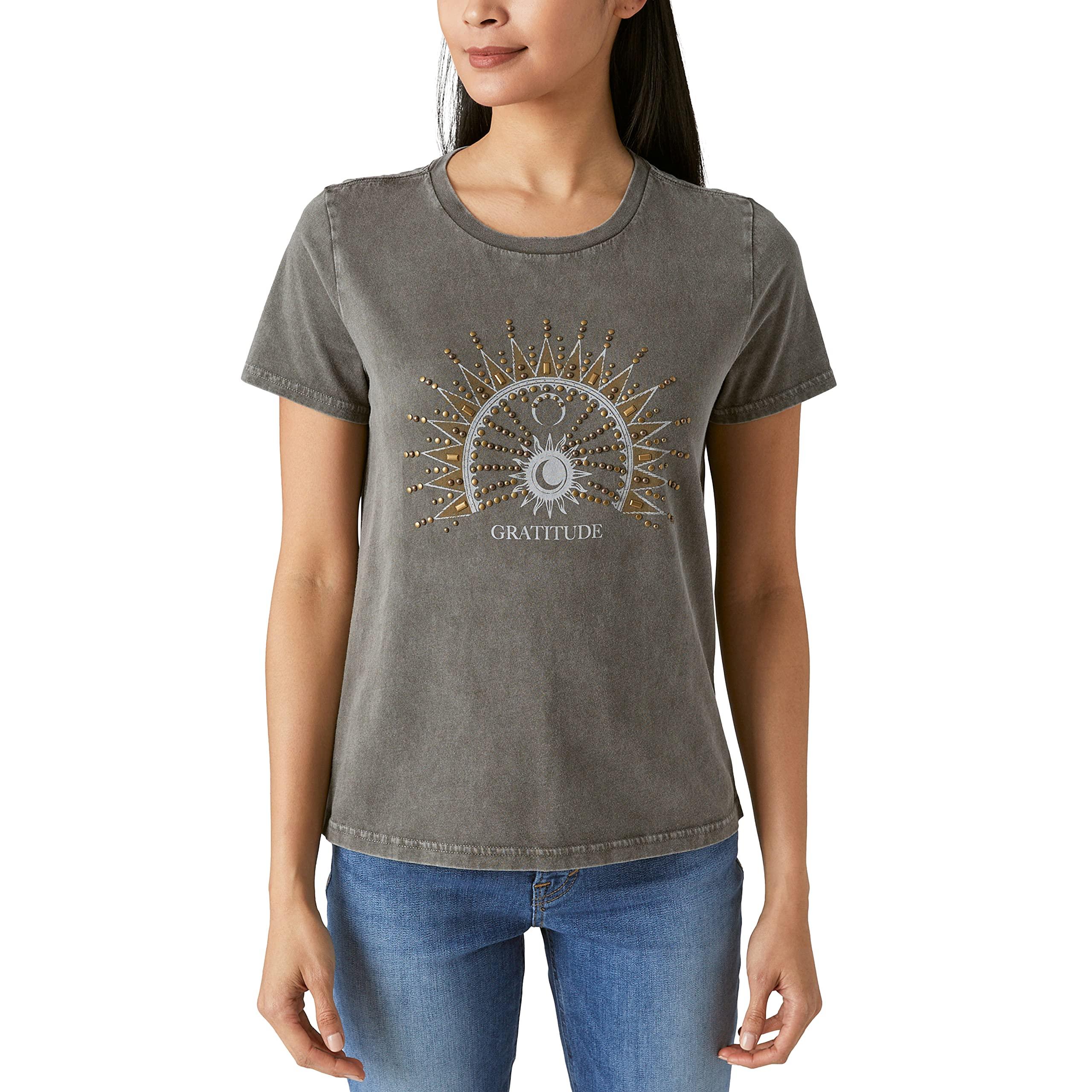 Lucky Brand Women's Short Sleeve Mandala Rock Graphic Tee