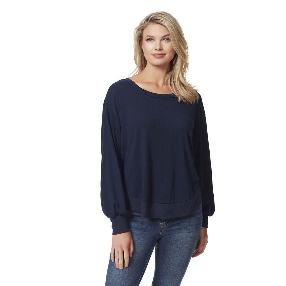 Jessica Simpson Womens Ribbed Crew Neck Pullover Top