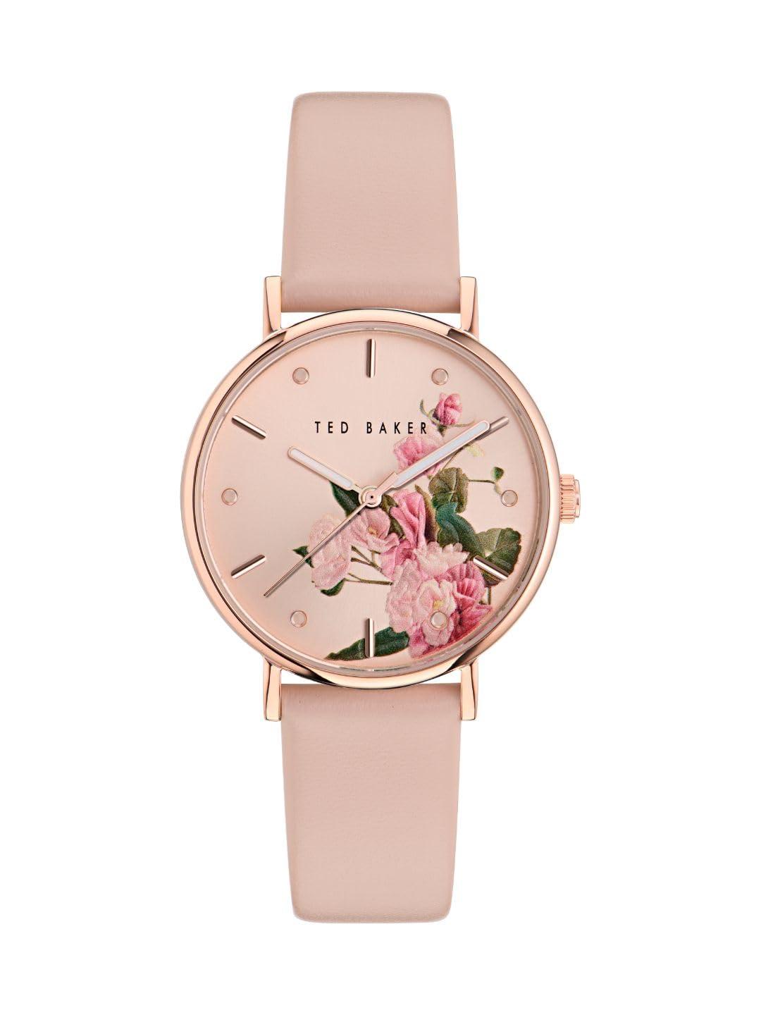 Ted Baker Ladies Pink Eco Genuine Leather Strap Watch (Model: BKPPHF3079I)