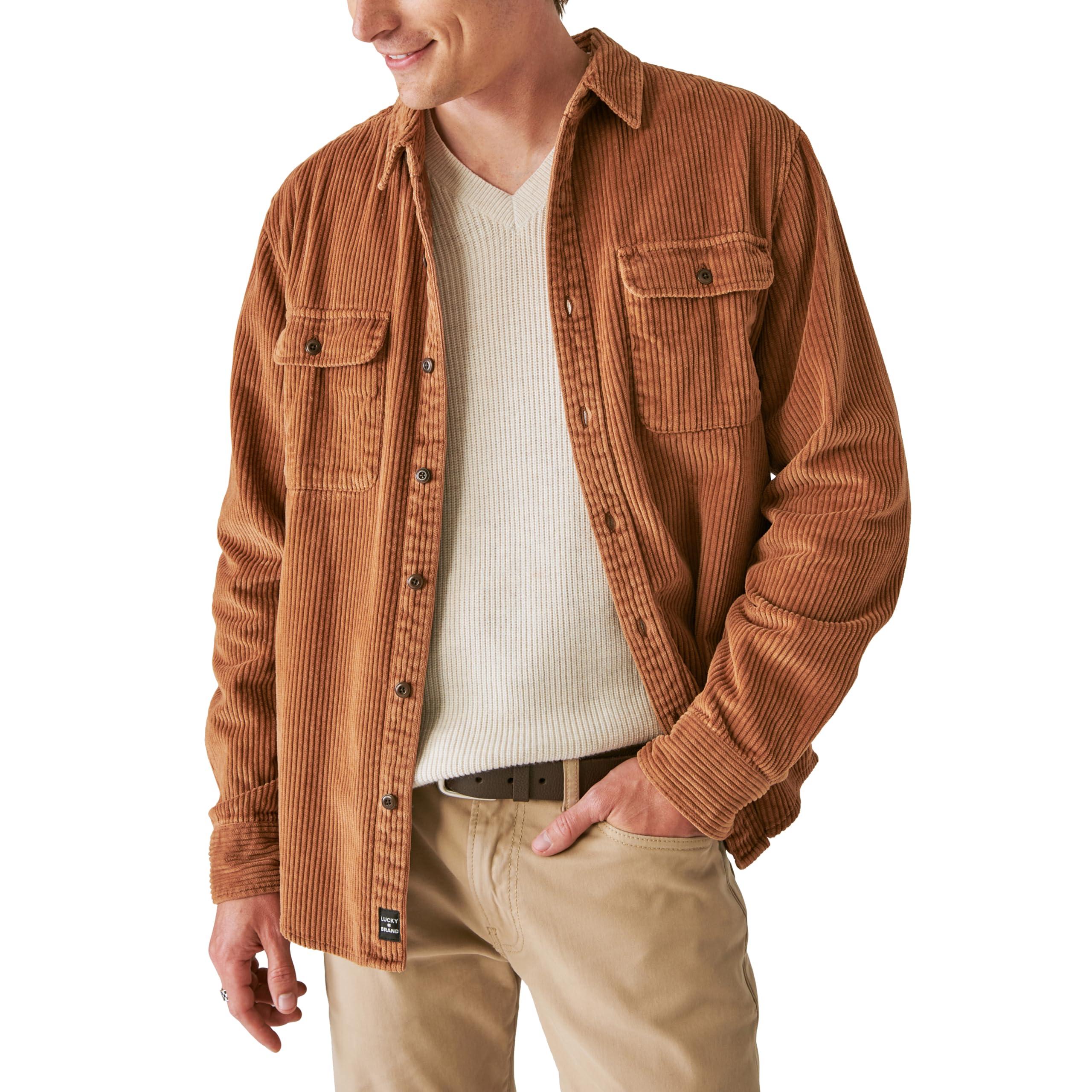 Lucky Brand Men's Corduroy Utility Long Sleeve Shirt