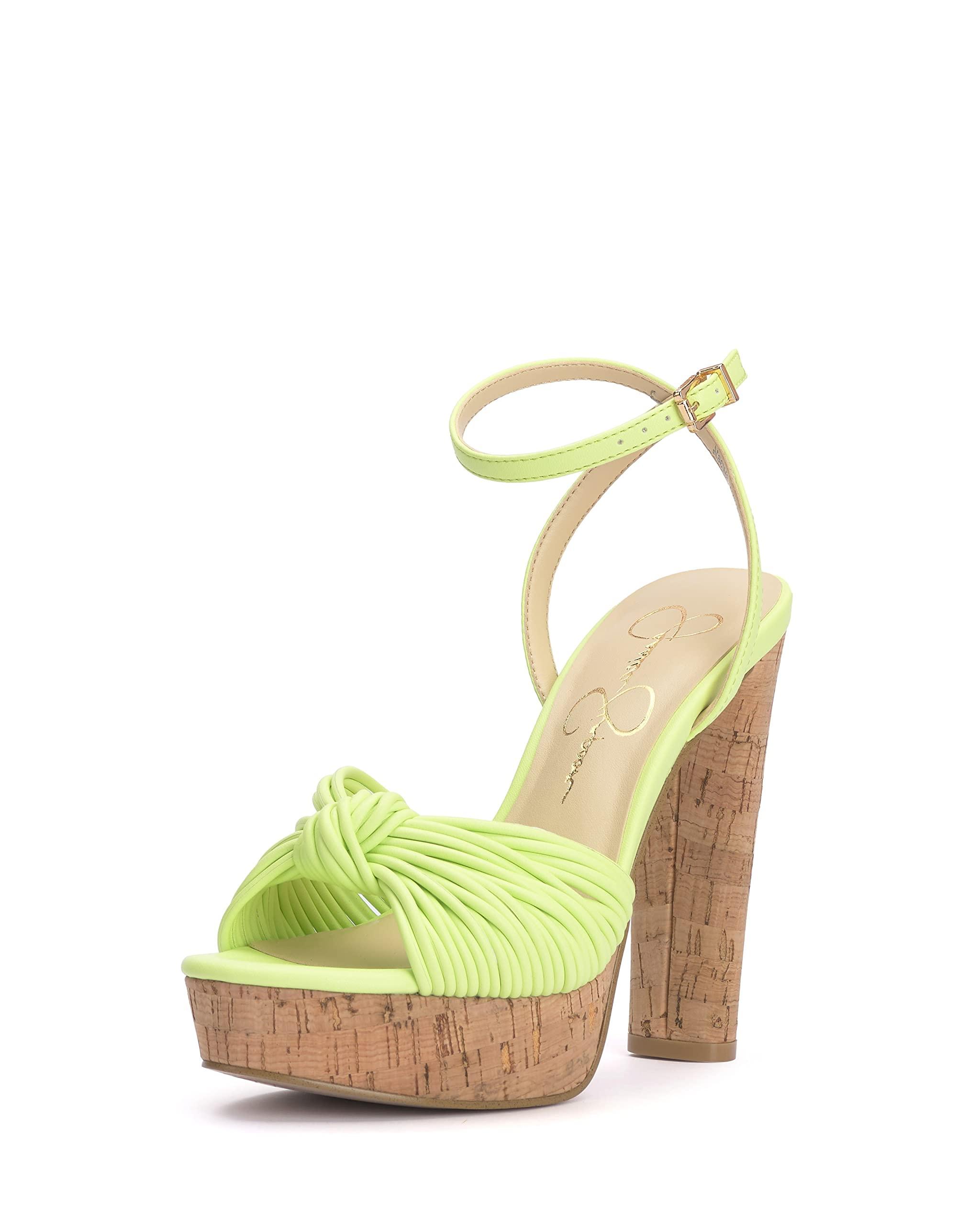 Jessica Simpson Women's Immie Platform Sandal Wedge, Daquiri Green, 9.5