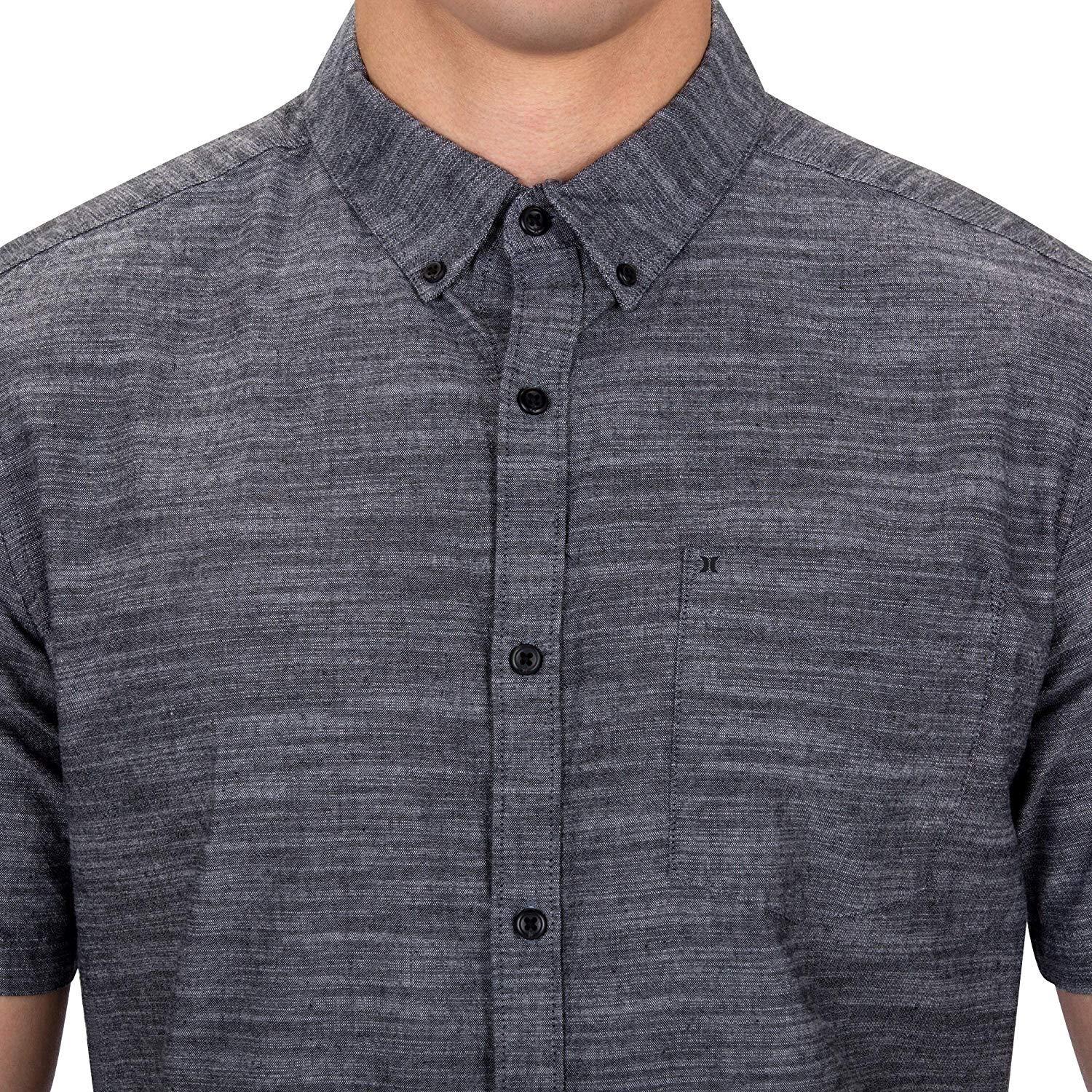 Hurley Men's One and Only Textured Short Sleeve Button Up