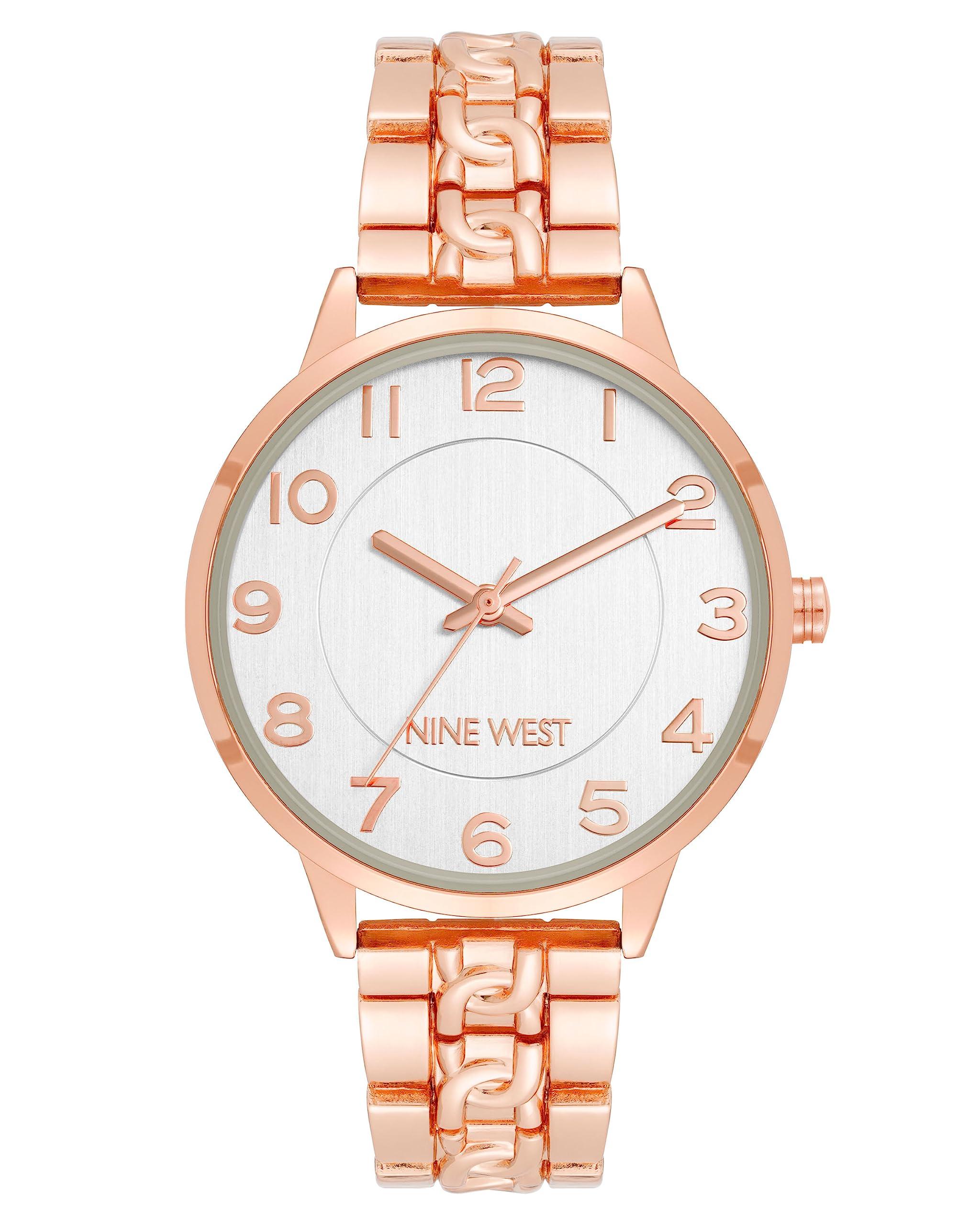 Women's Quartz Rose Gold-Tone Alloy Link with Chain Design Bracelet Watch, 36.5mm