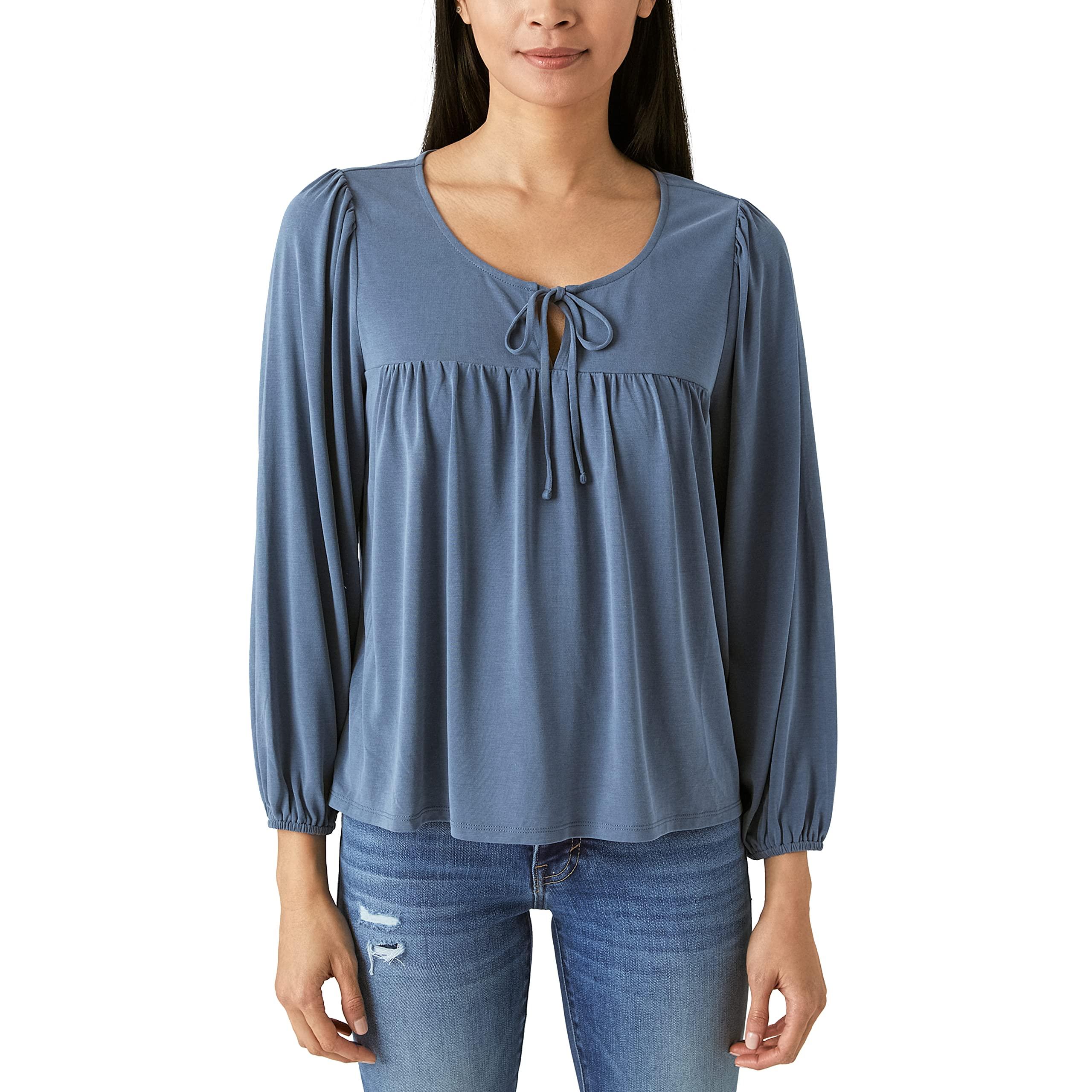 Lucky Brand Women's Sandwash Tie Front Top