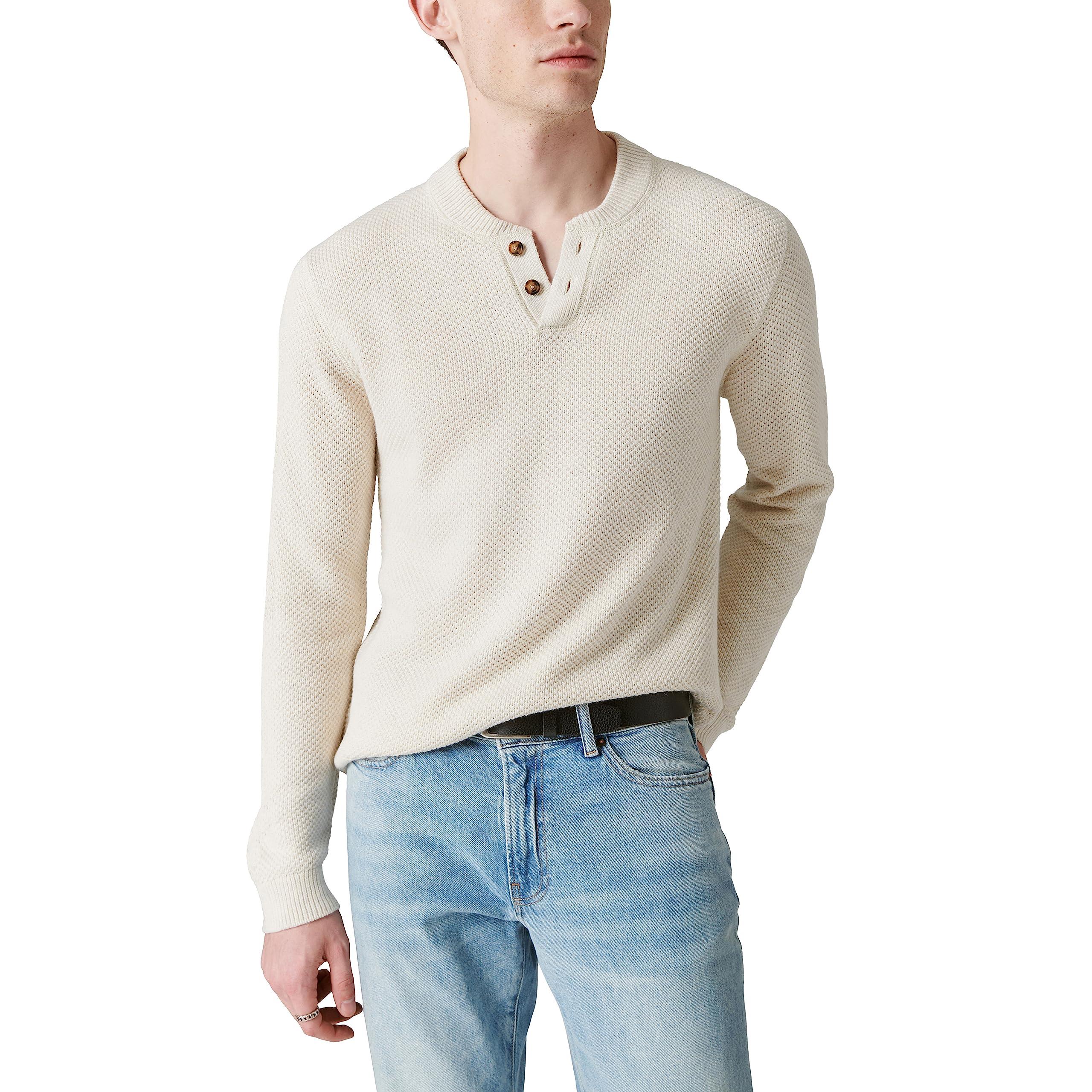 Lucky Brand Men's Cloud Soft Henley Sweater