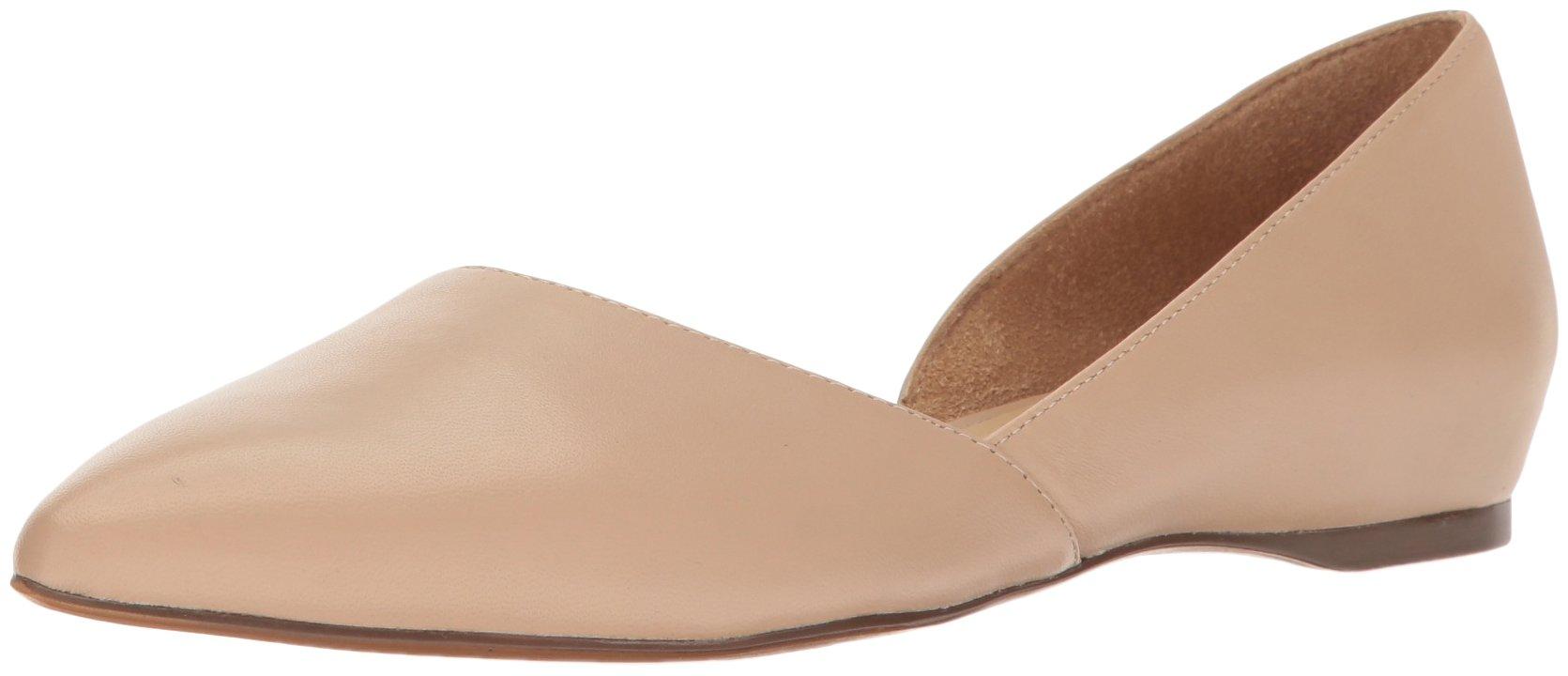 Naturalizer Womens Samantha Comfortable Pointed Toe D'Orsay Slip On Ballet Flat,Taupe Beige Leather,7.5 M US