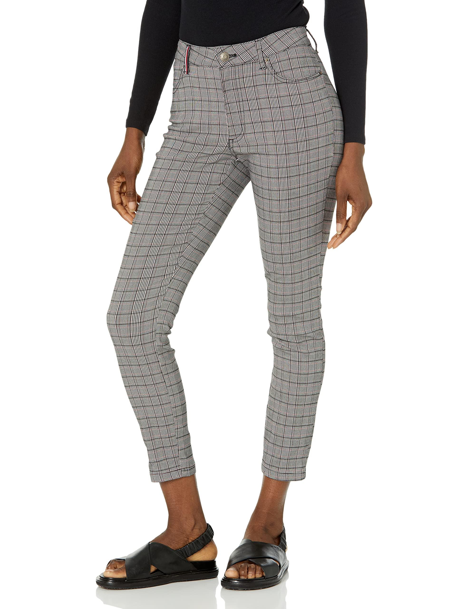 Tommy Hilfiger Women's Printed Pants Casual Plaid Ankle Skinny