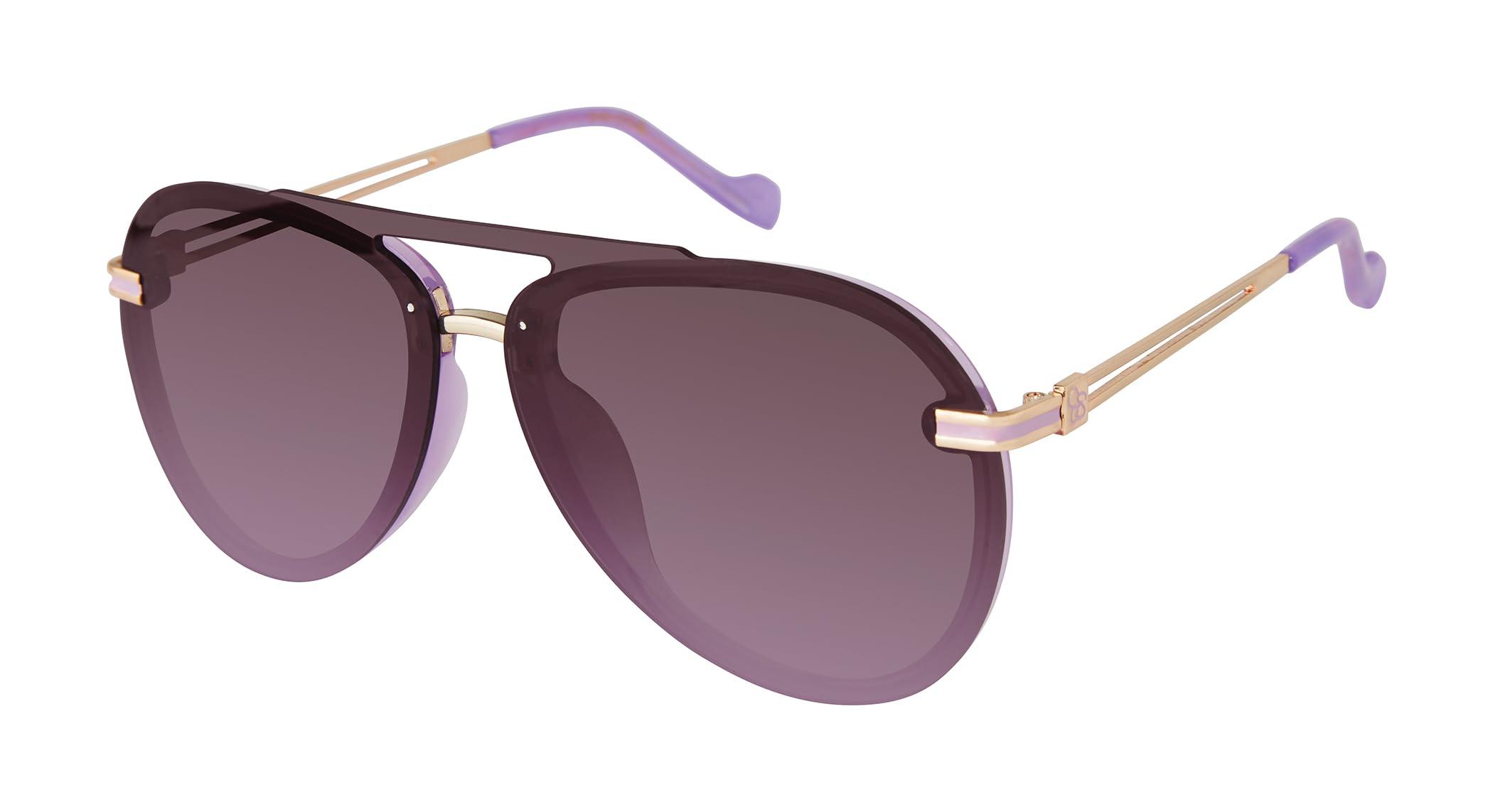 Jessica Simpson Women's J6195 Modern Aviator Pilot Sunglasses with Uv400 Protection. Glam Gifts for Her, 65 Mm