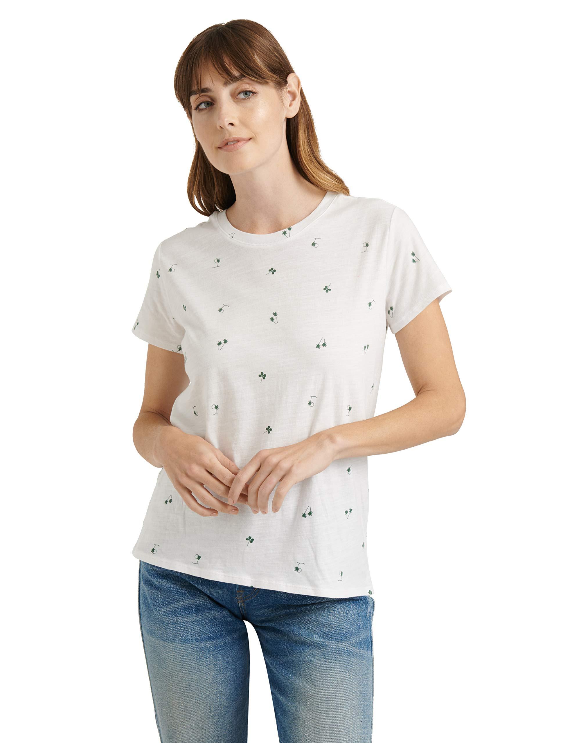 Lucky Brand Women's Short Sleeve Crew Neck Allover Clover T Shirt