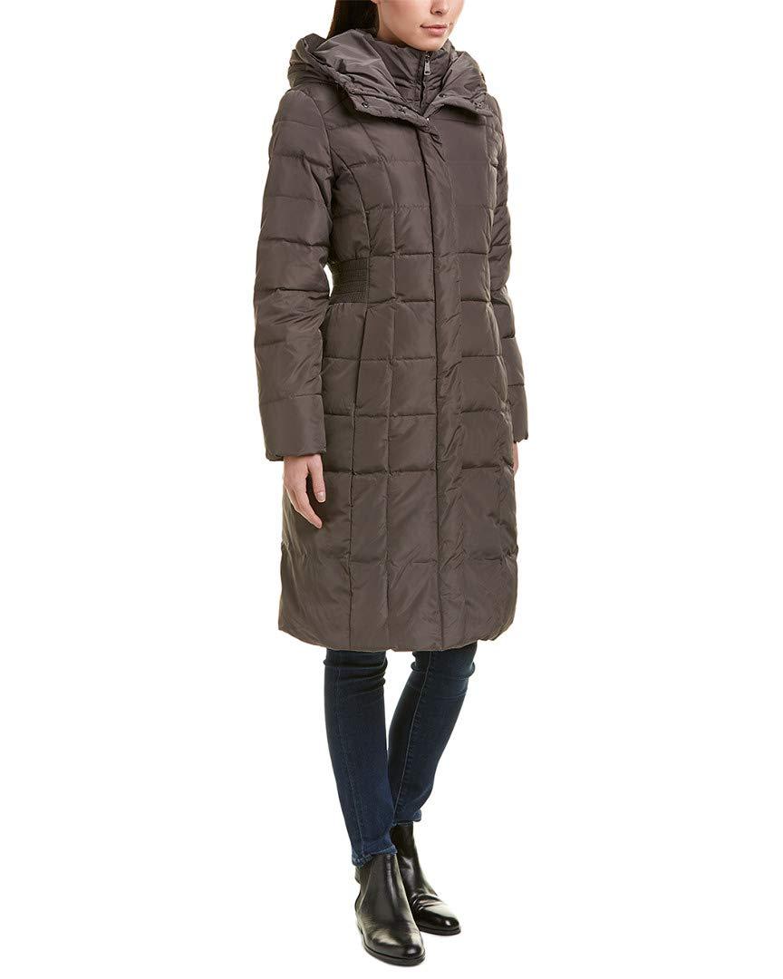 Cole Haan Women's Knee Length Hooded Quilted Down Coat