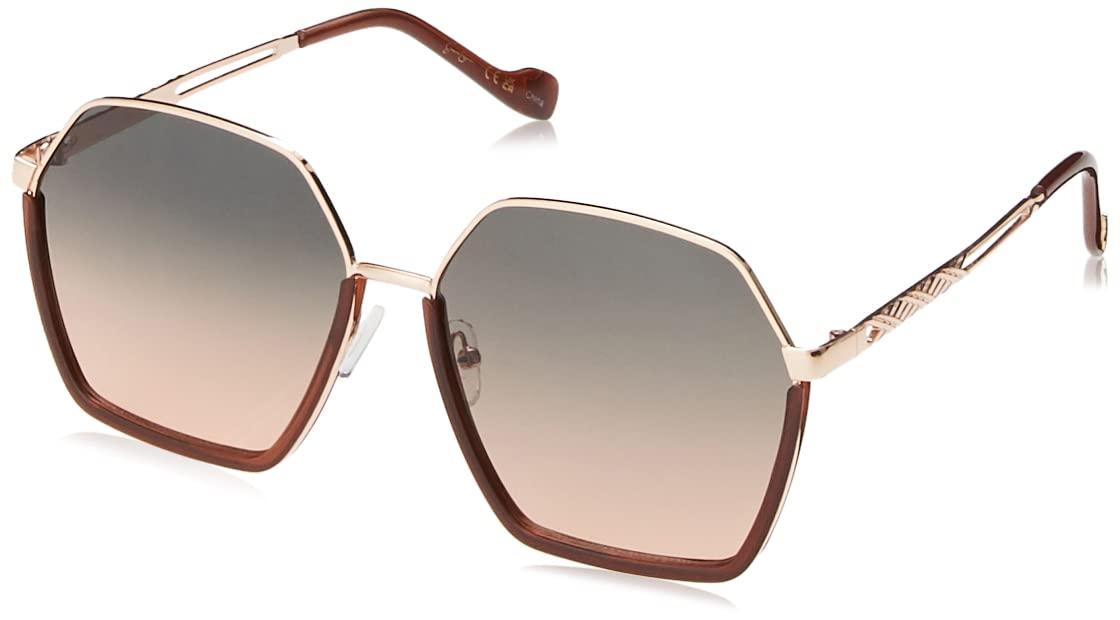 Jessica Simpson J6051 Retro Women's Metal Hexagonal Sunglasses with 100% Uv Protection. Glam Gifts for Her, 60 Mm