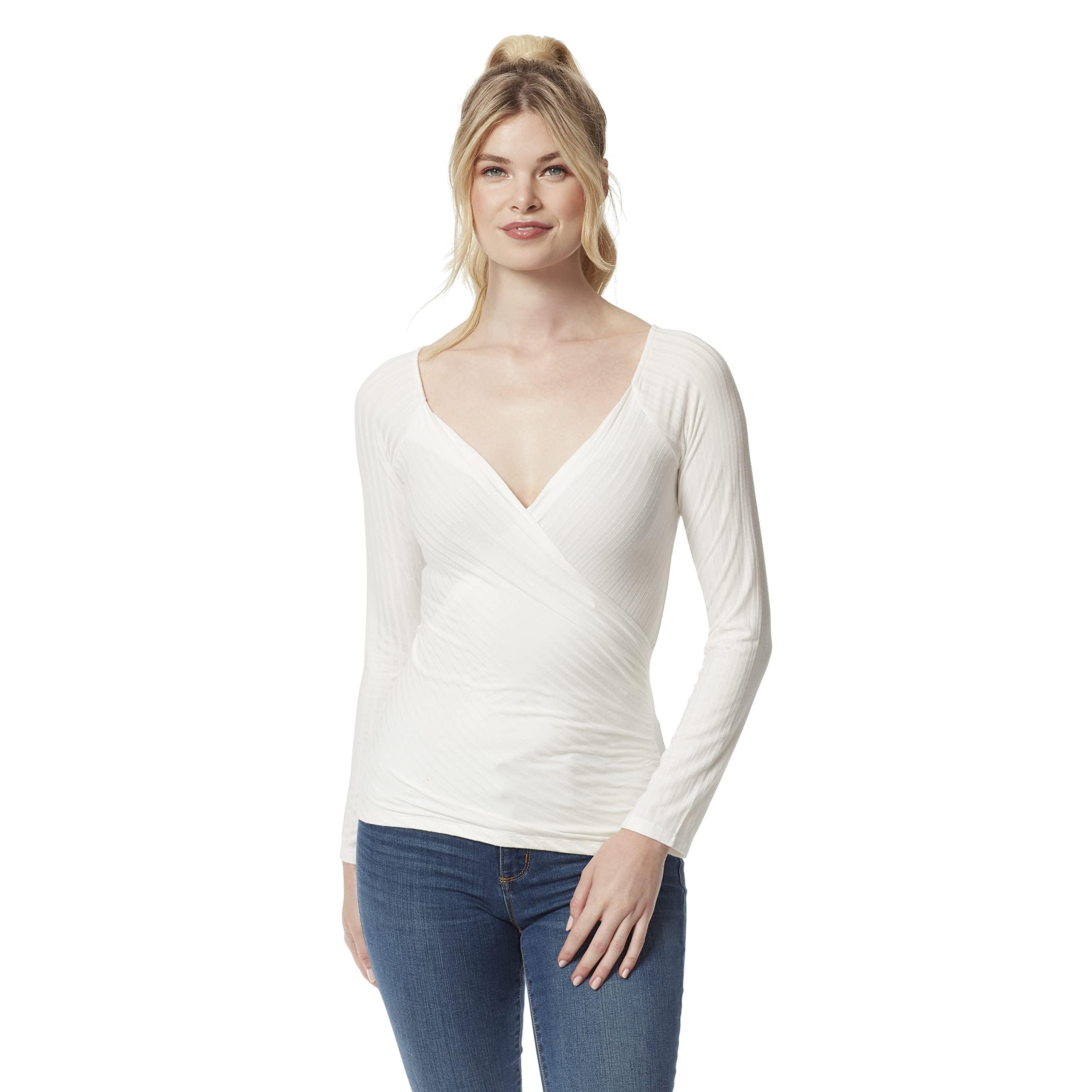 Jessica Simpson Womens Kiki Surplice Long Sleeve Wrap Top