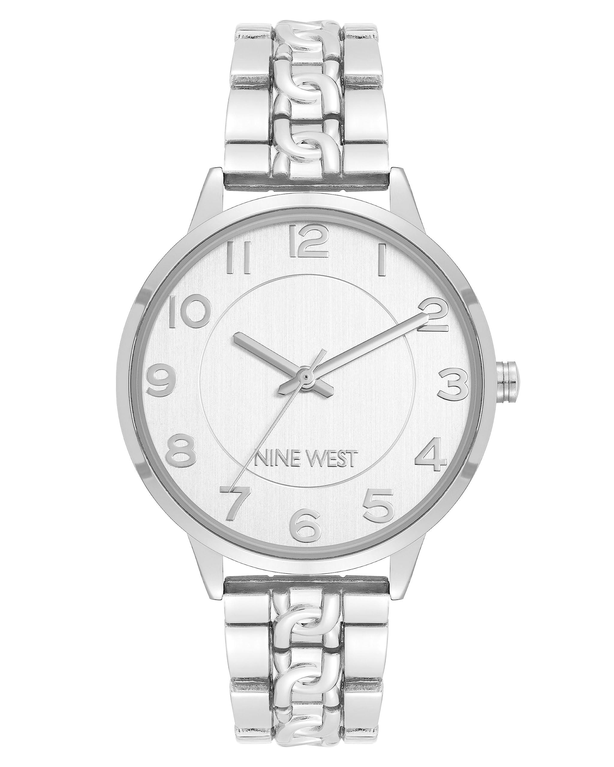 Women's Quartz Silver-Tone Alloy Link with Chain Design Bracelet Watch, 36.5mm