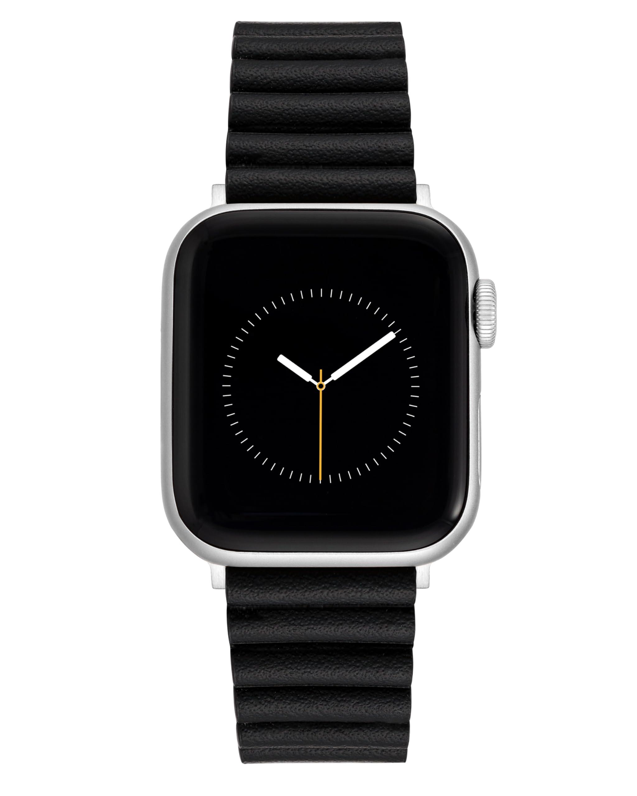 Women's Black Faux Leather Band designed for Apple Watch® 42mm (Series 10) & 38/40/41mm