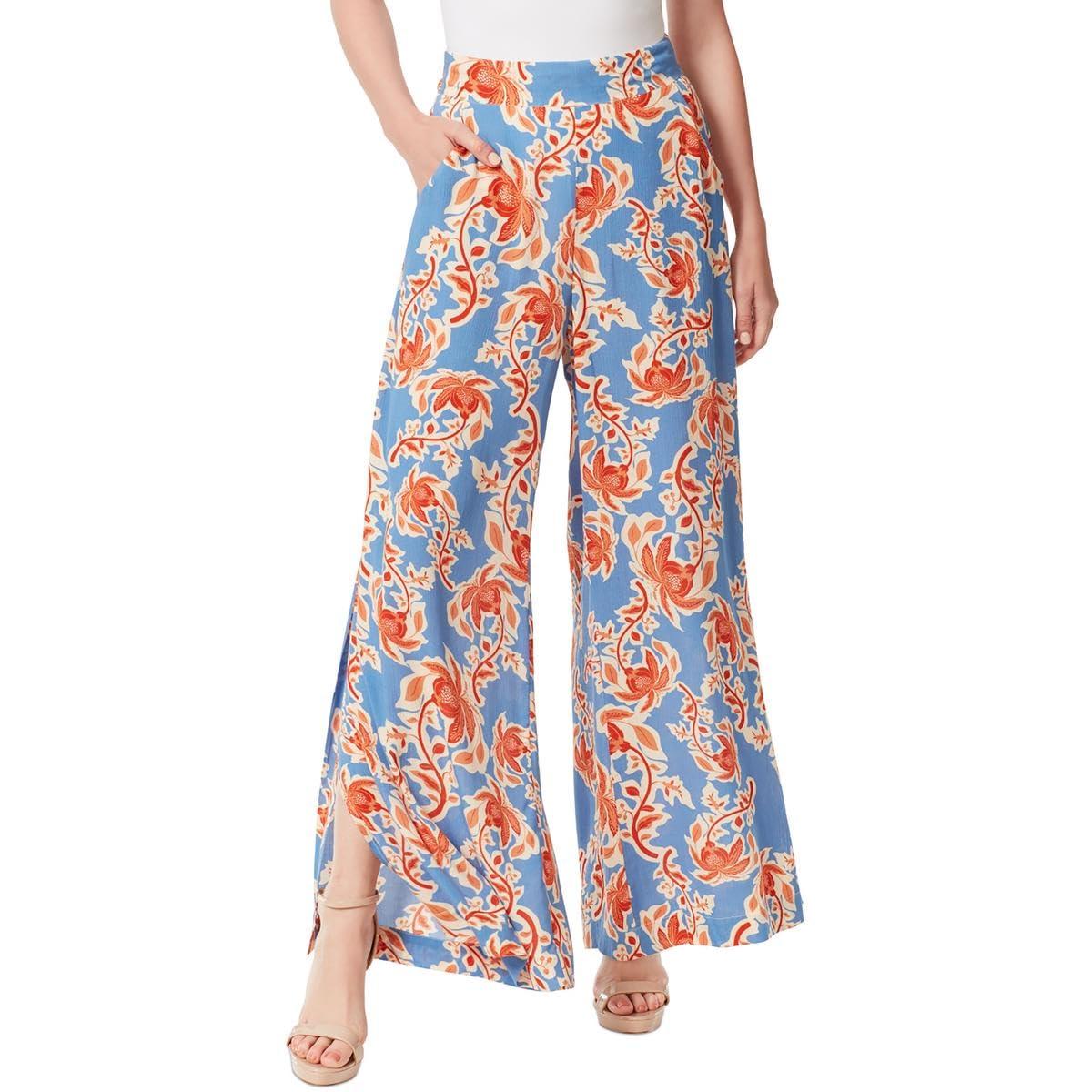 Jessica Simpson Womens Shaye Floral Print Wide Leg Pants