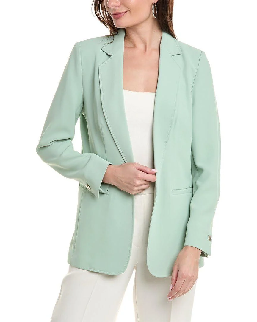 Anne Klein Women's Vision Twill Open Notch Collar Jacket