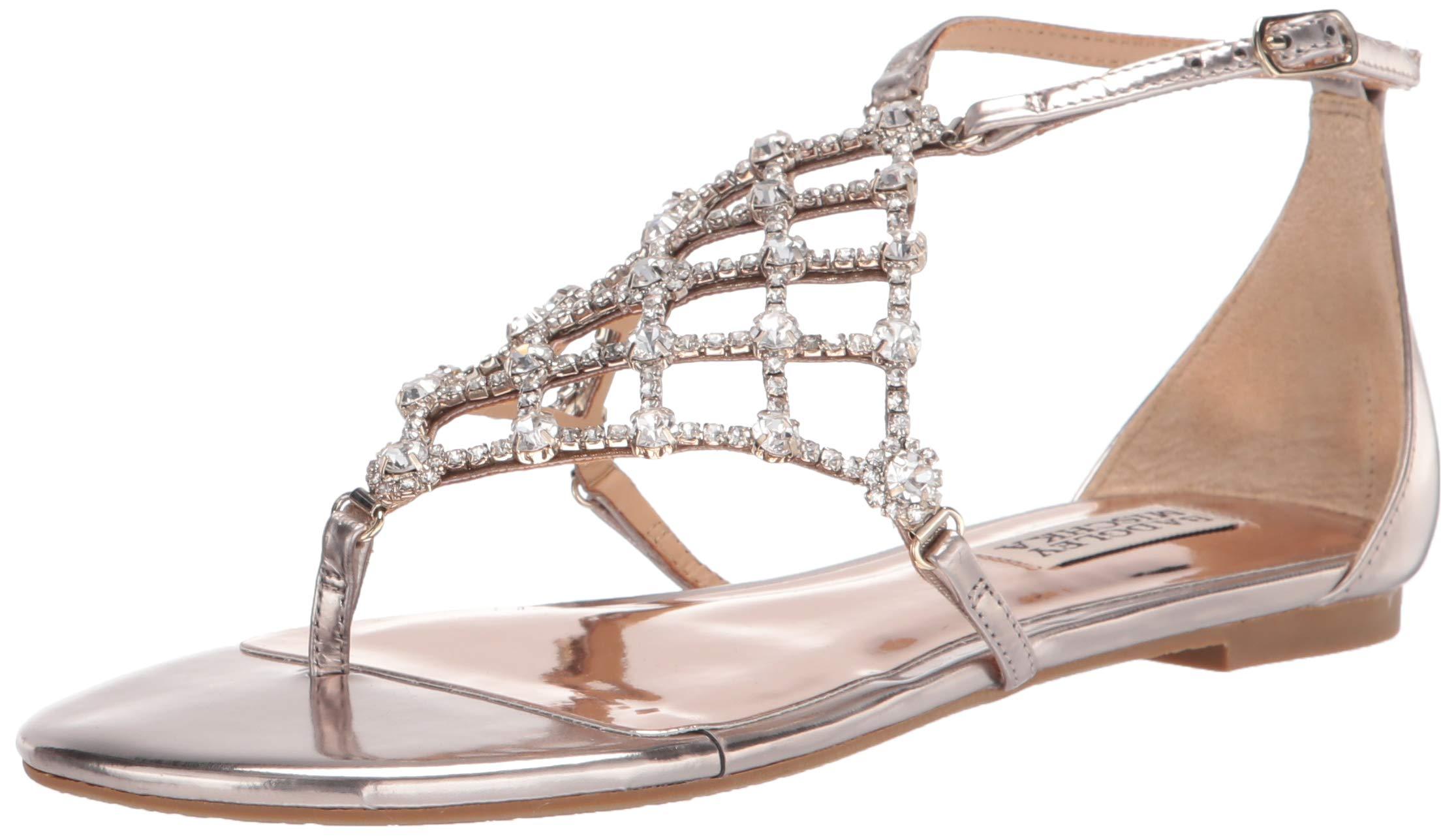 Badgley Mischka Women's Ankle Strap, Flat Sandal