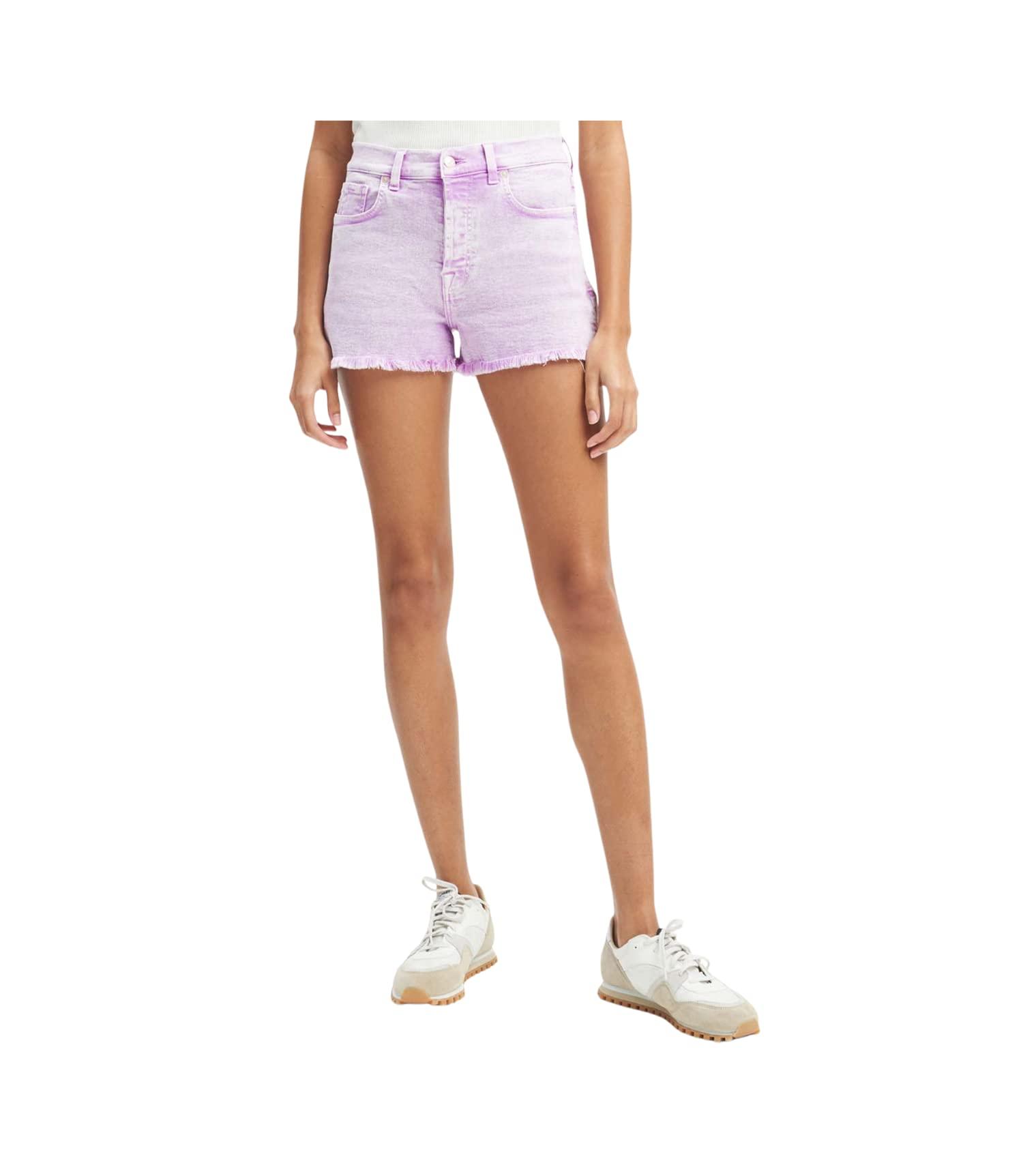 7 For All Mankind Women's Monroe Cuttoff Short Pink