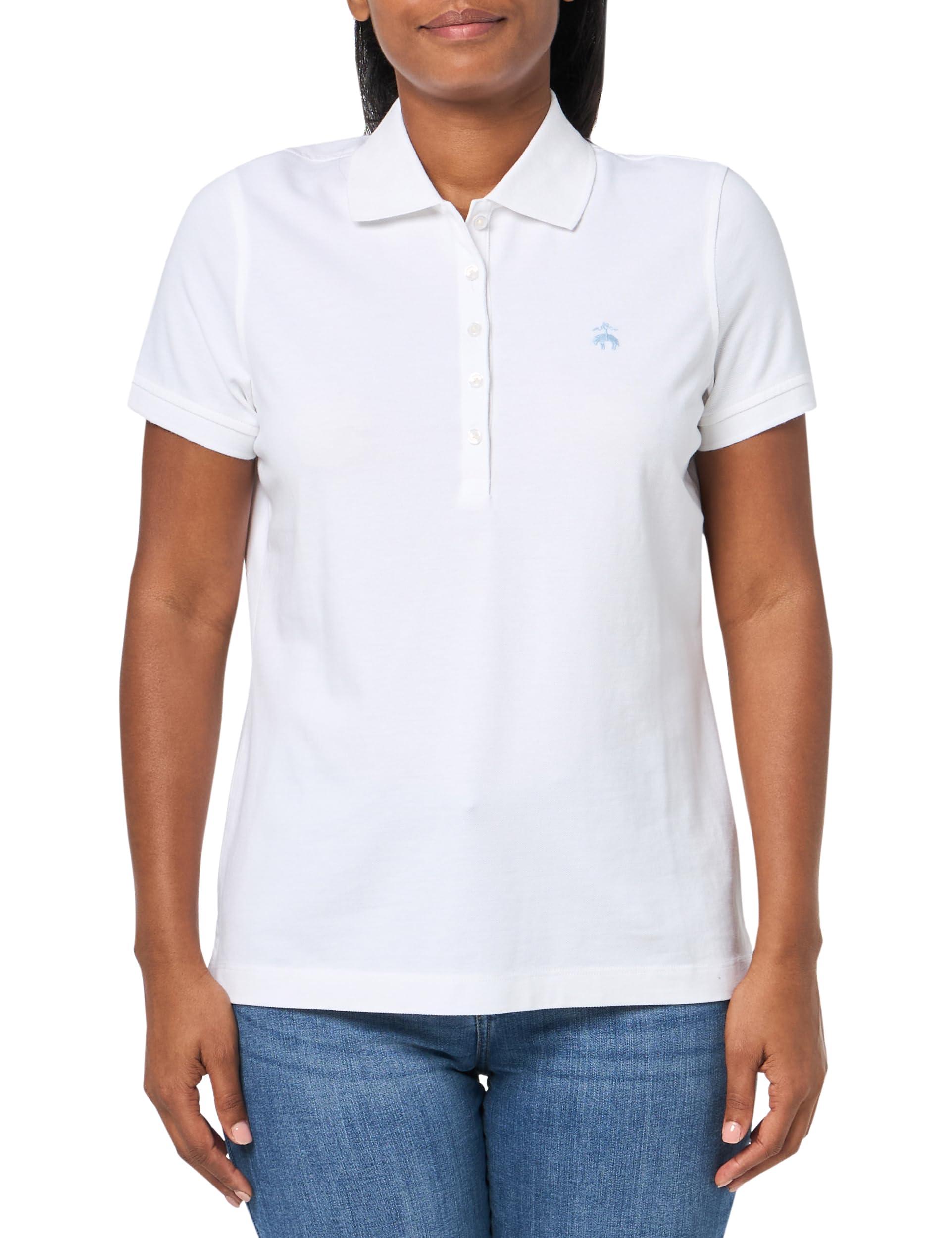 Brooks Brothers Women's Short Sleeve Cotton Pique Stretch Logo Polo Shirt