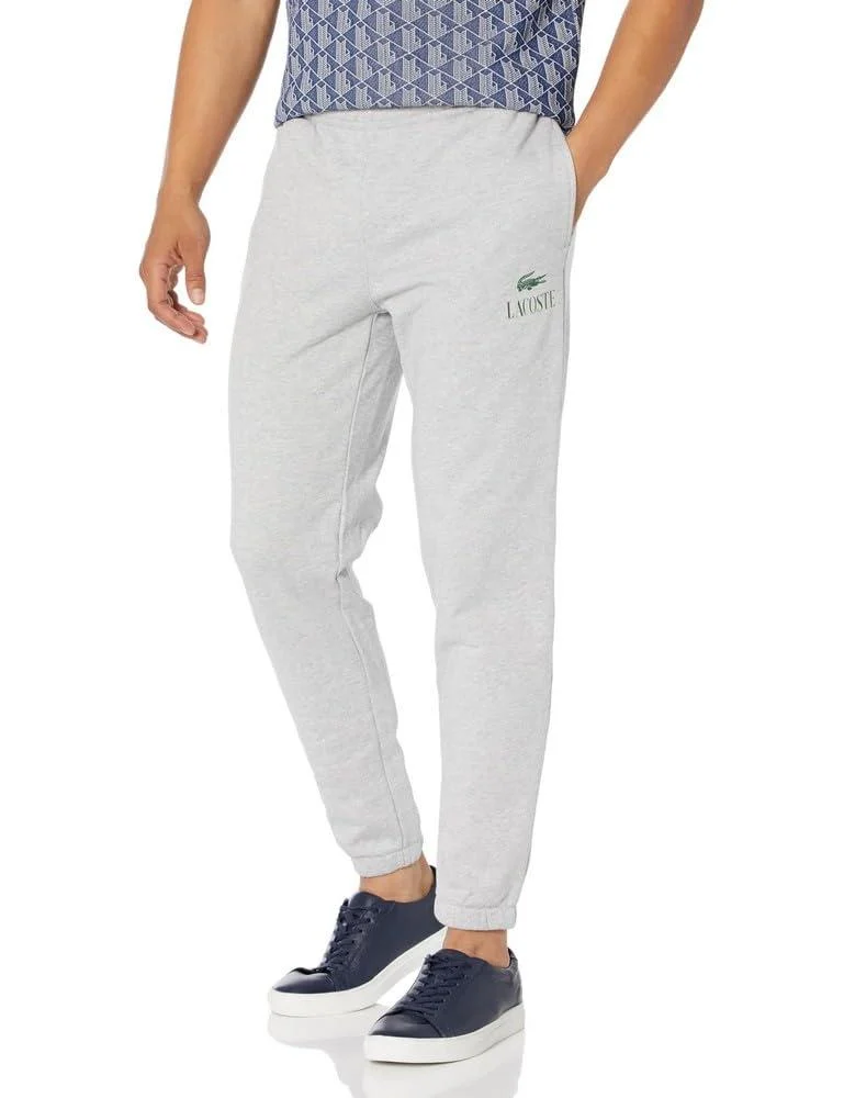 Lacoste Men's Tapered Fit Sweatpants W/Adjustable Waist & Medium Croc Graphic on The Front Hip