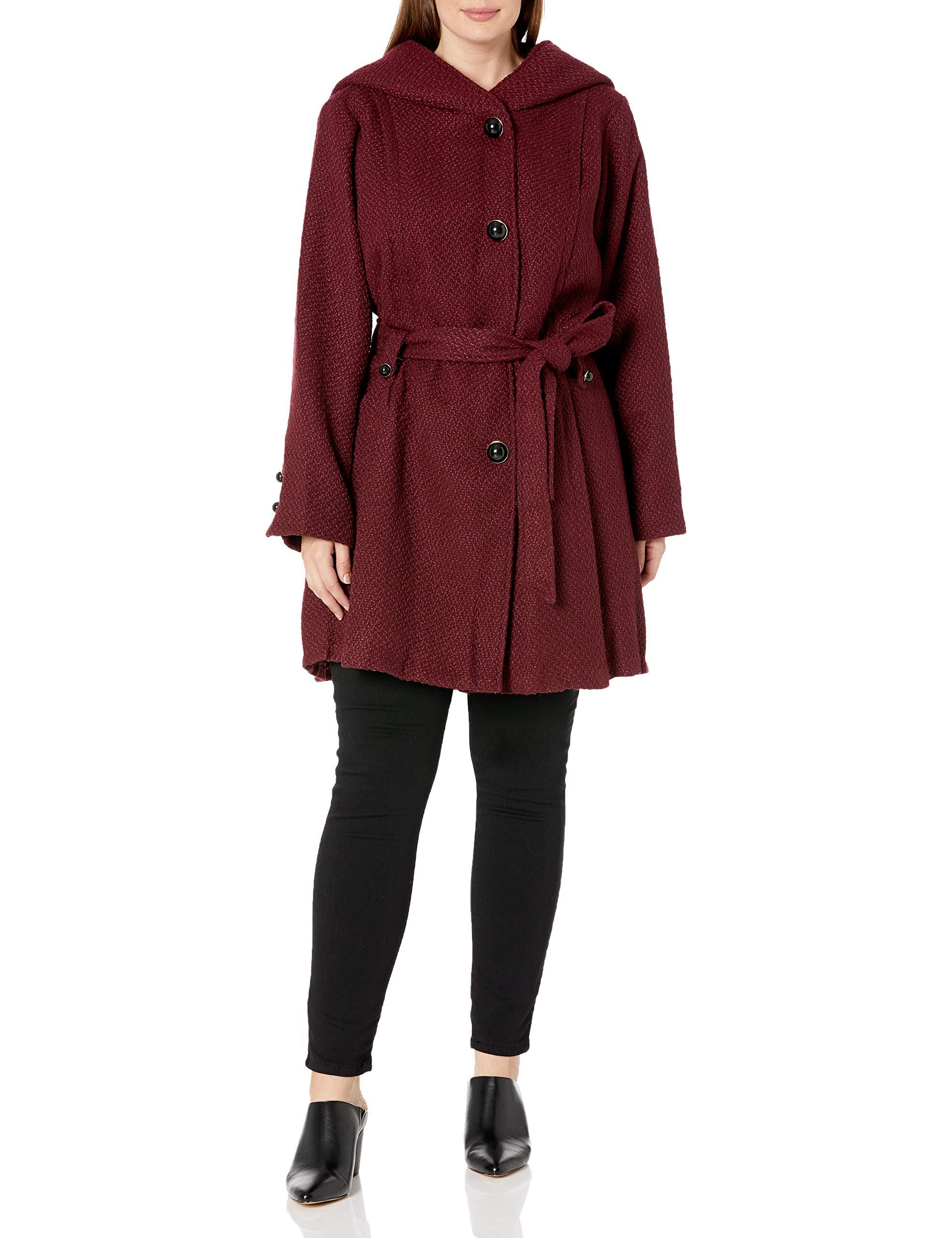 Steve Madden Women's Plus-Size Single Breasted Wool Coat