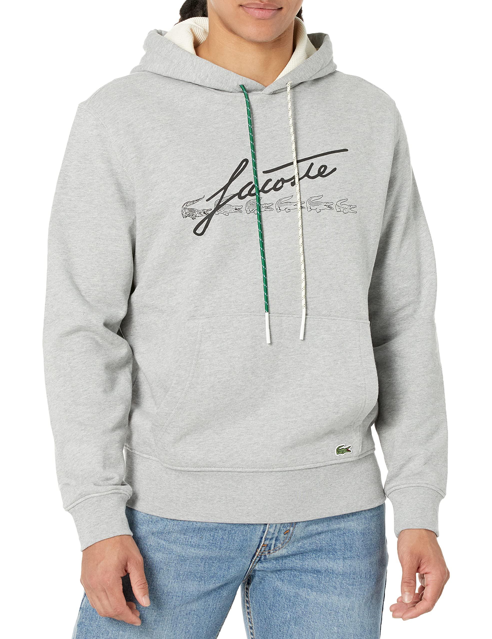 Lacoste Men's Signature Flecked Cotton Fleece Hoodie