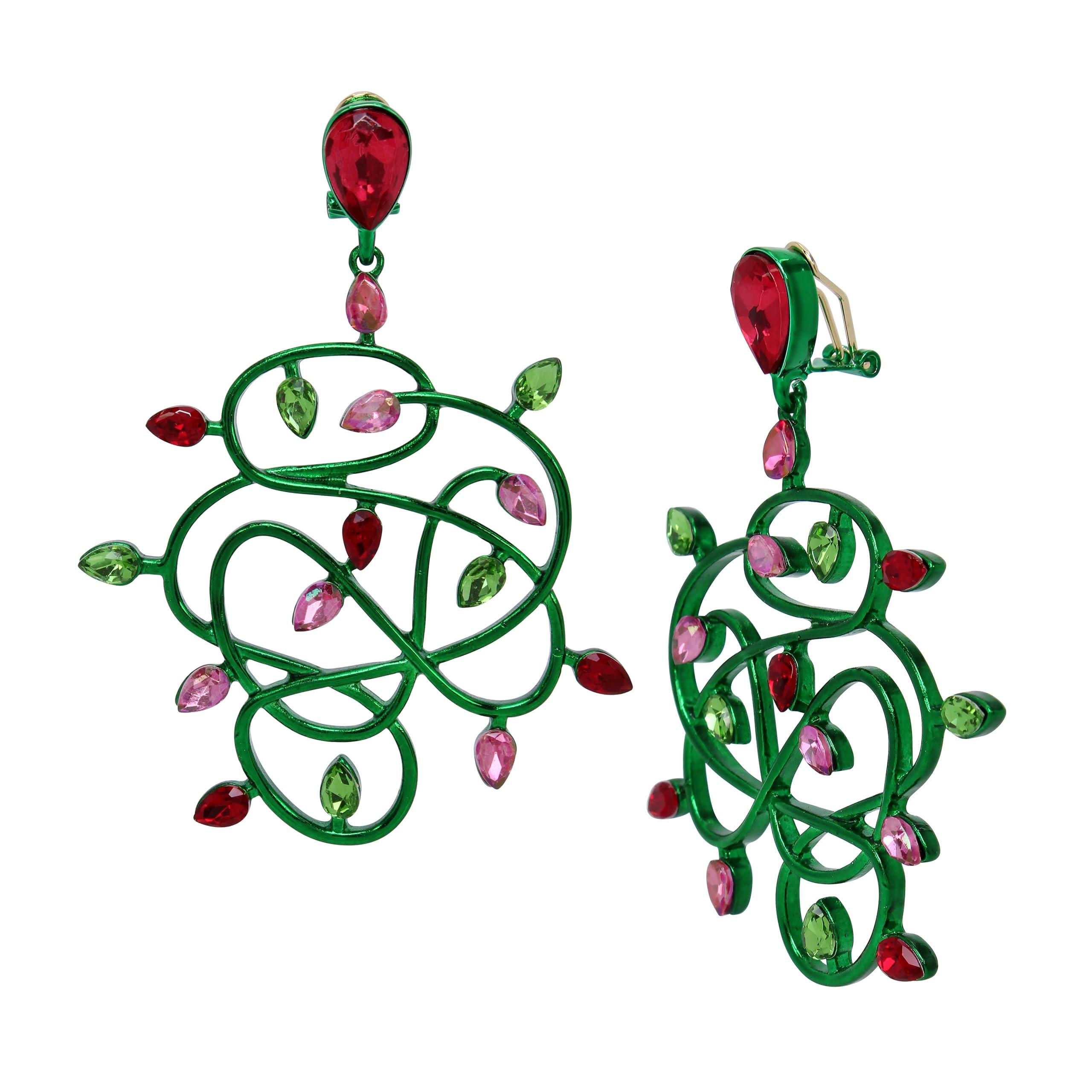 Betsey Johnson Womens Christmas Lights Earrings