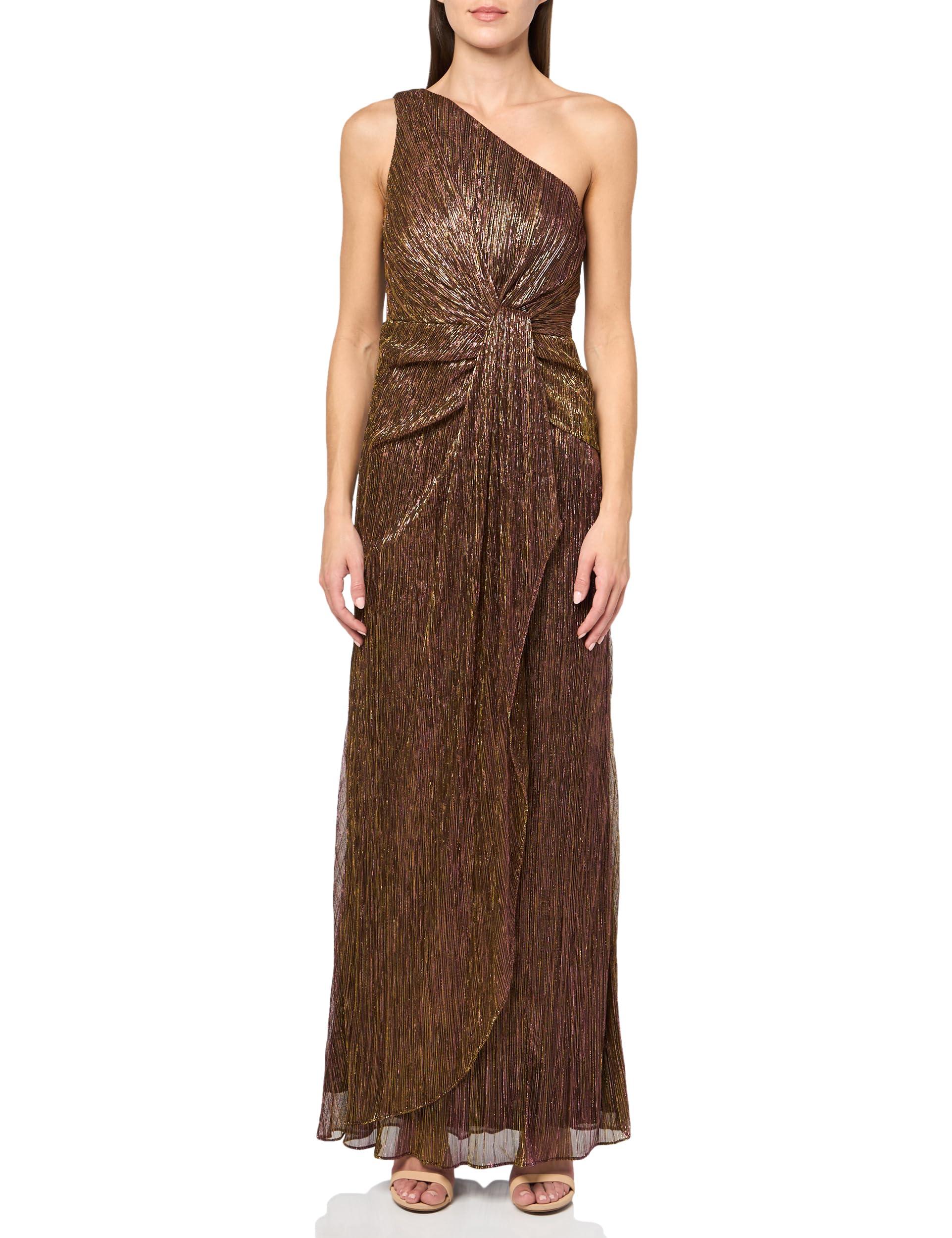 Adrianna Papell Women's Stardust Pleated Draped Gown