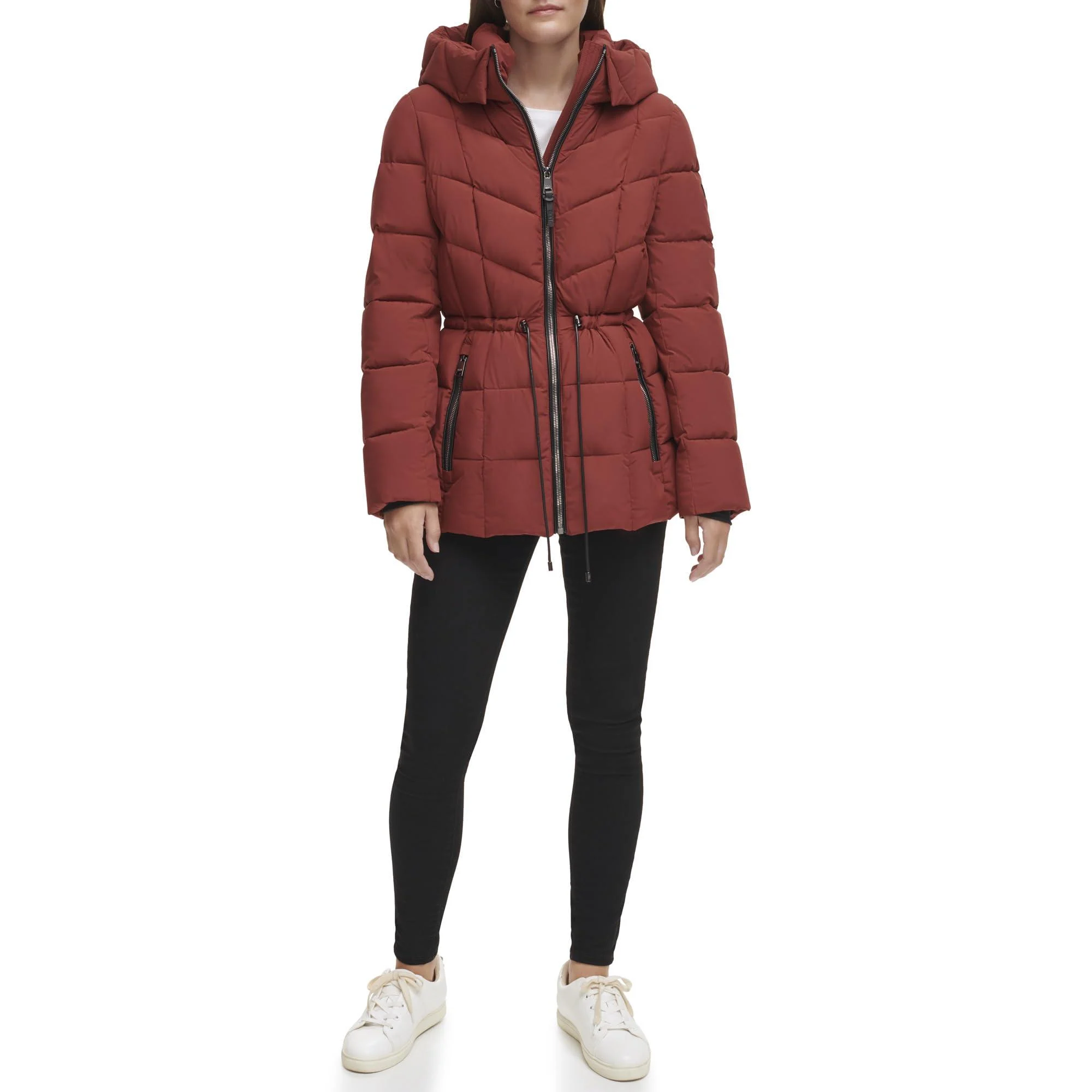 DKNY Women's Hooded Puffer Coat