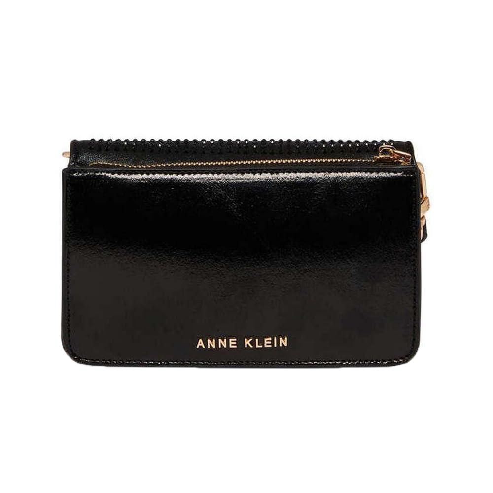 Anne Klein Crystalized Mini Flap Crossbody, Black/Black