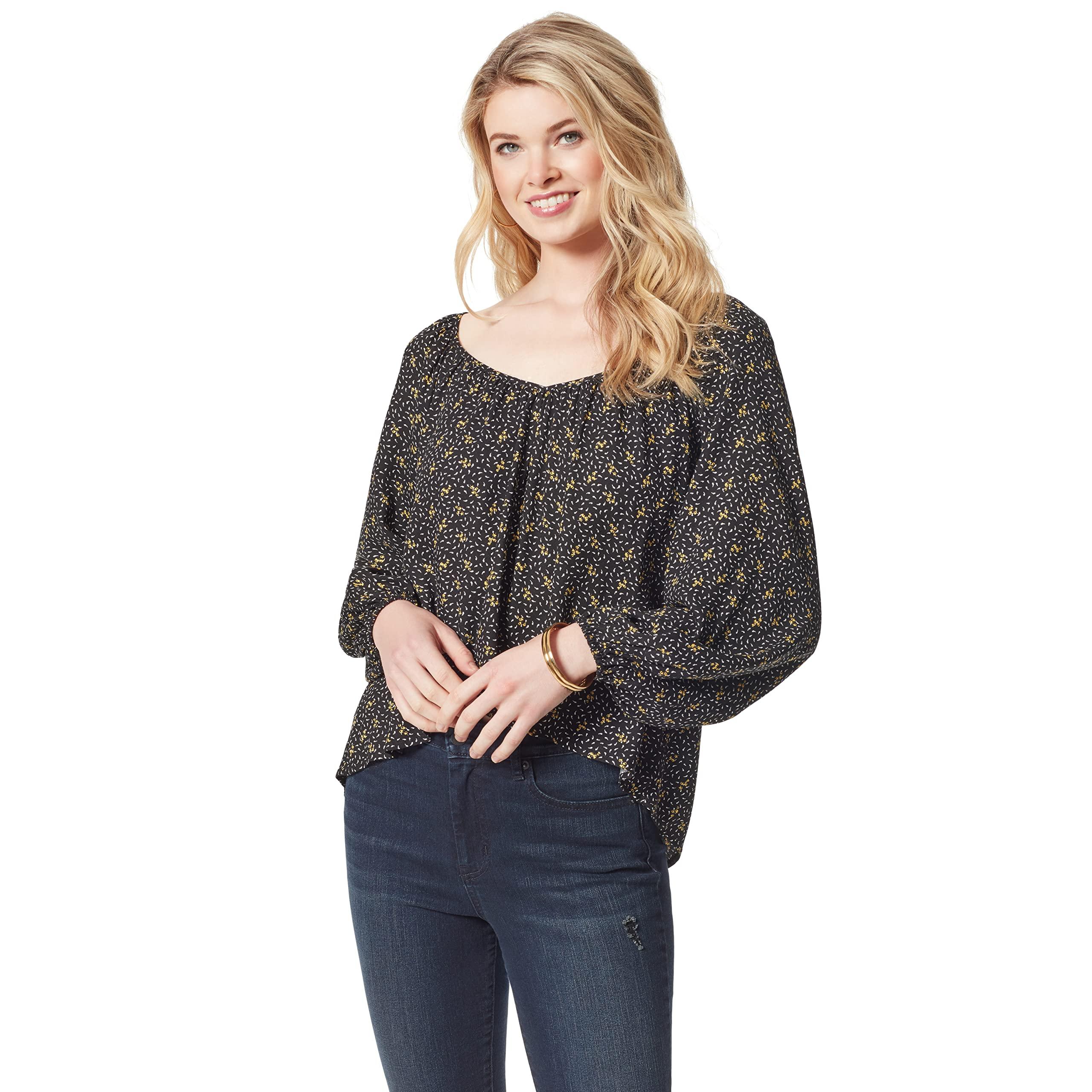 Jessica Simpson Women's Danica Sweetheart Neck Long Sleeve Top