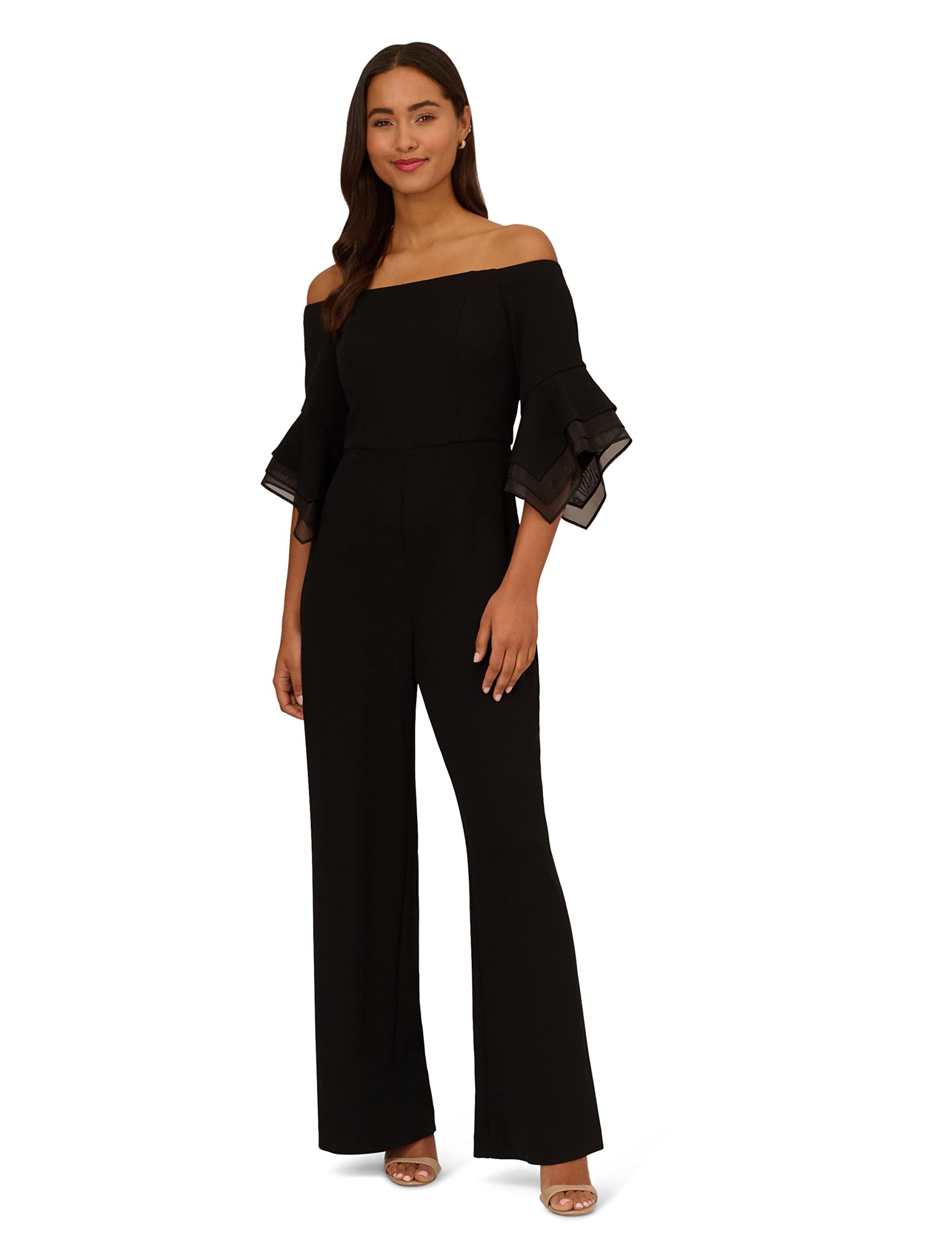 Adrianna Papell womens Organza Crepe Jumpsuit