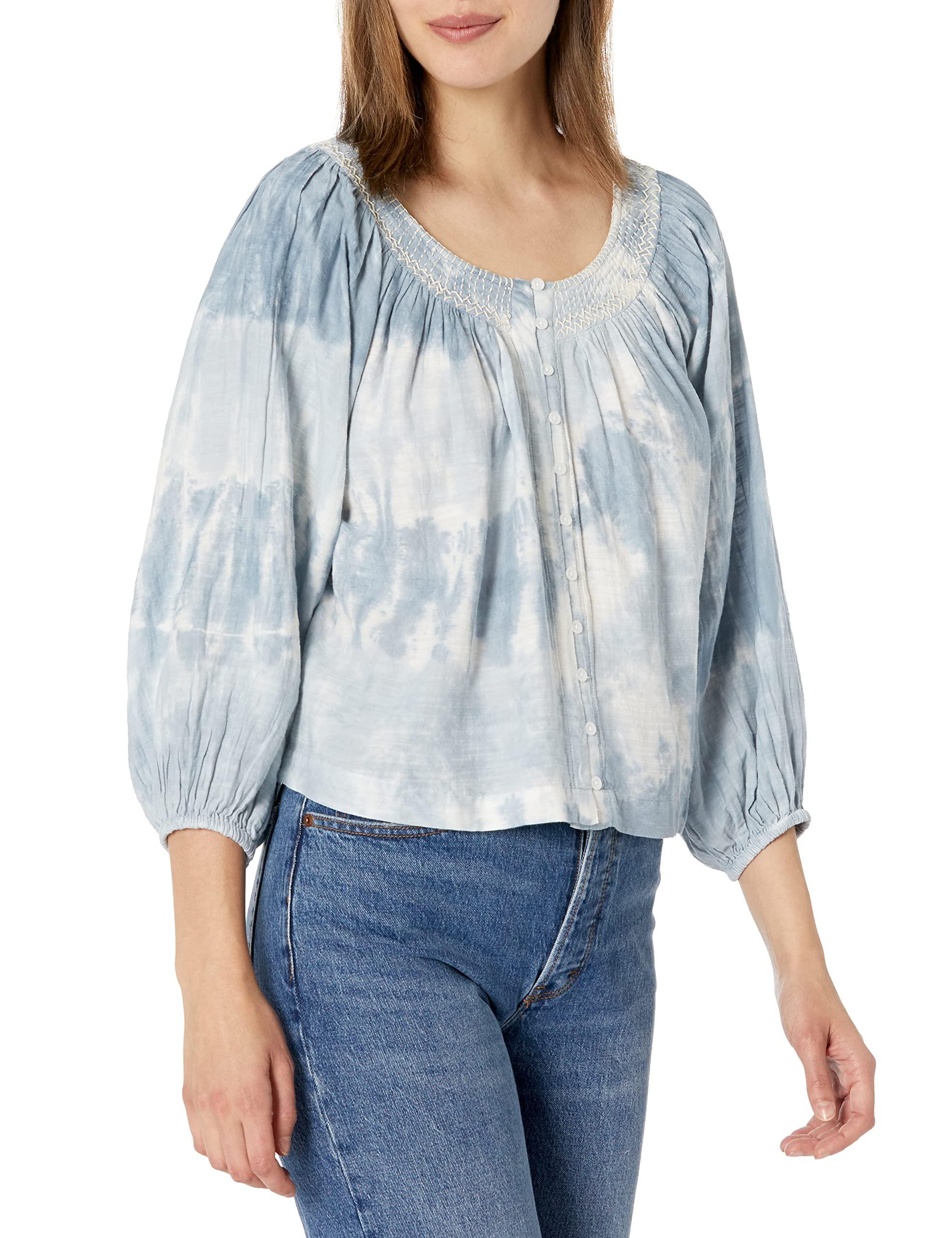 Lucky Brand Women's Embroidered Peasant Blouse