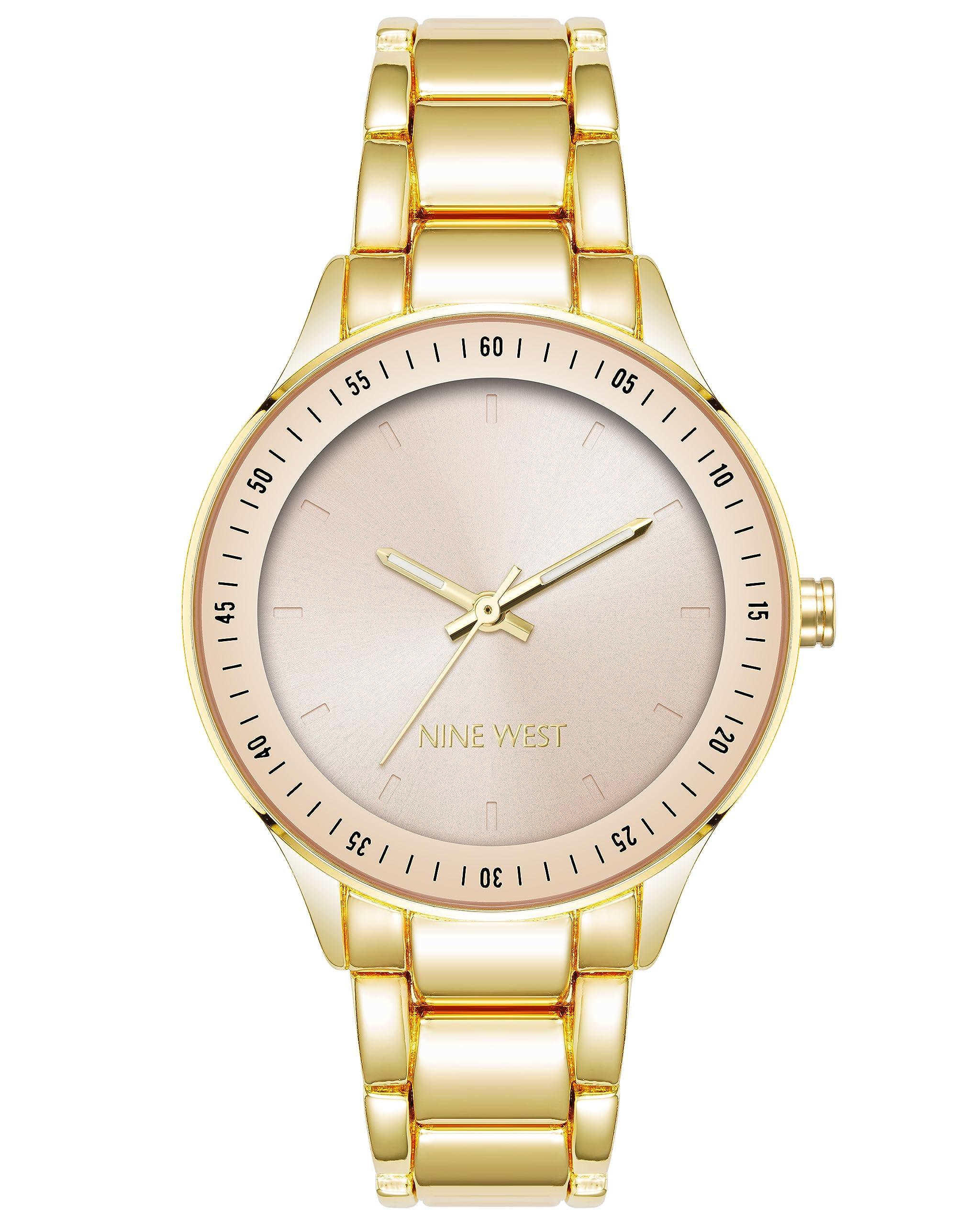 Women's Quartz Gold-Tone Alloy Link Bracelet with Light Pink Watch, 35mm