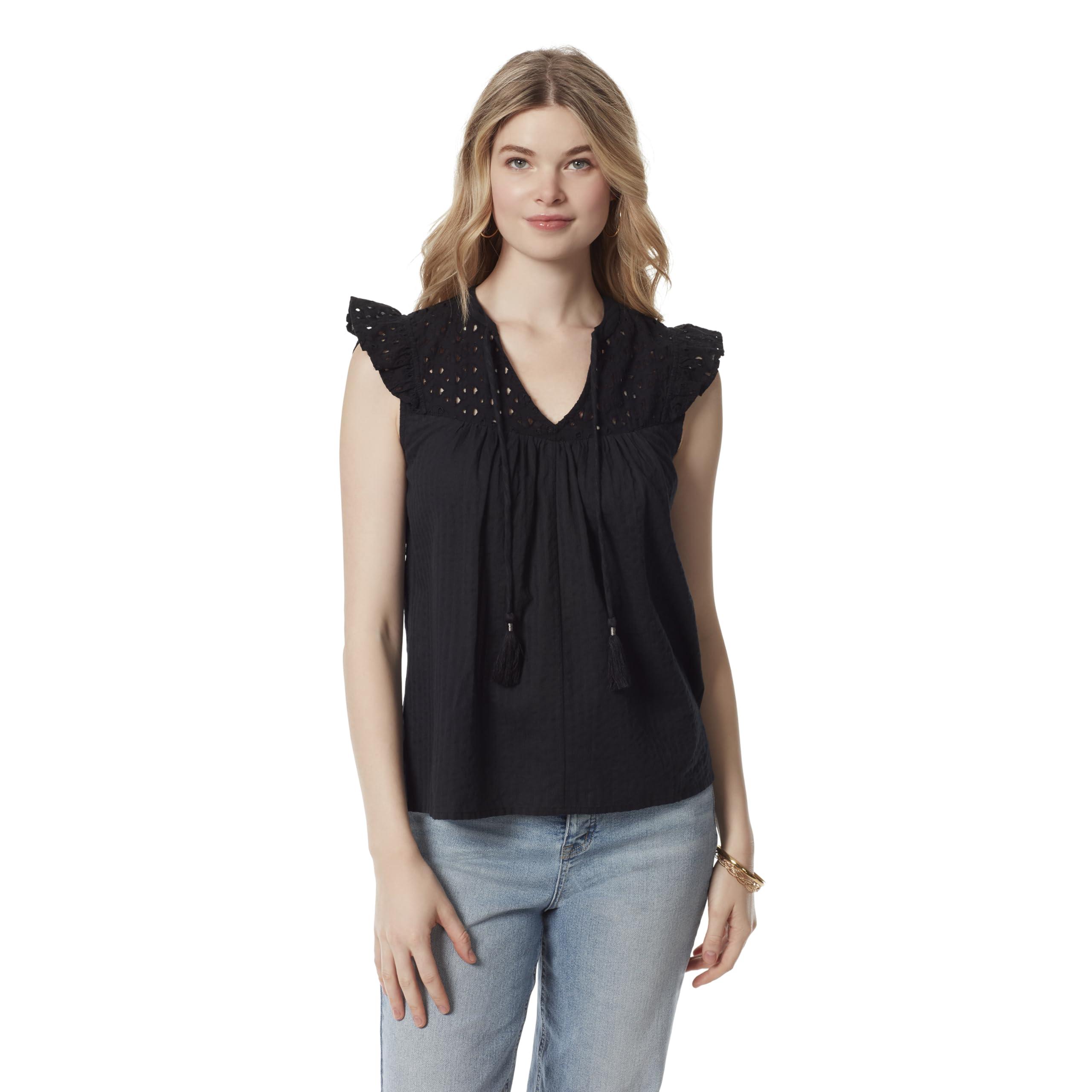 Jessica Simpson Womens Alisha Cotton Eyelet Blouse