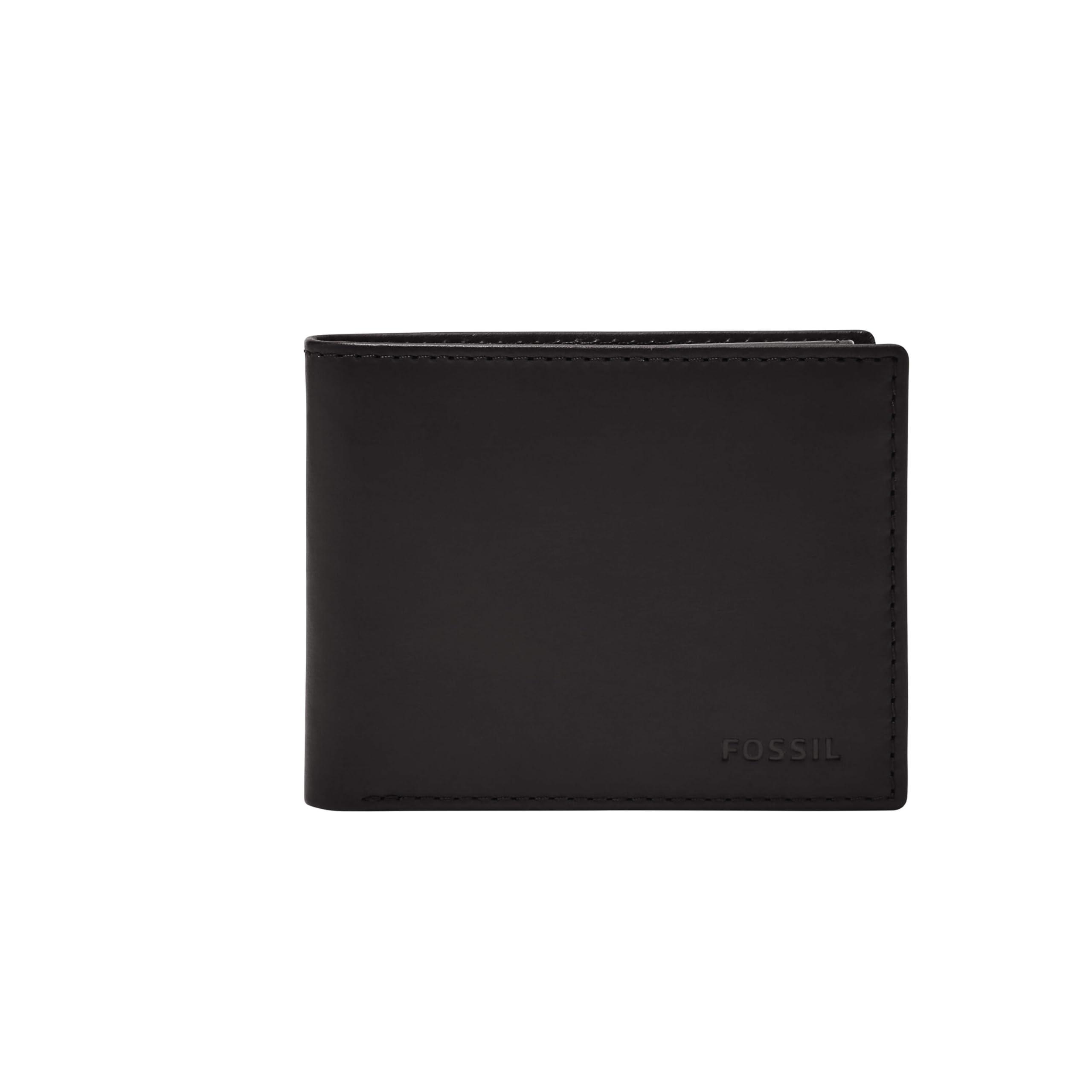 Fossil Men's Derrick Leather RFID-Blocking Bifold Passcase with Removable Card Case Wallet for Men