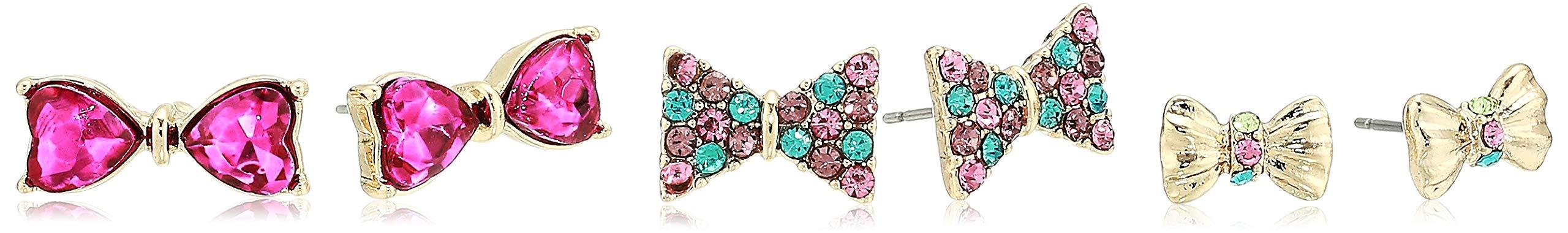 Betsey Johnson Bow Stud Earrings Set