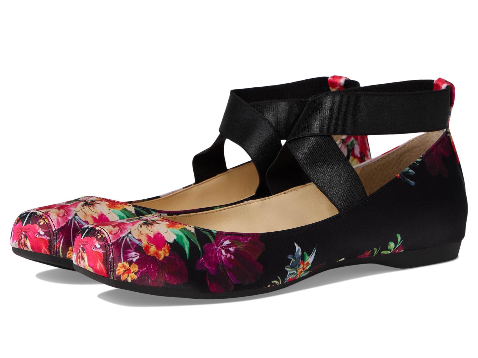 Jessica Simpson Women's Mandalaye Ballet Flat, Black Blossom Burst, 10