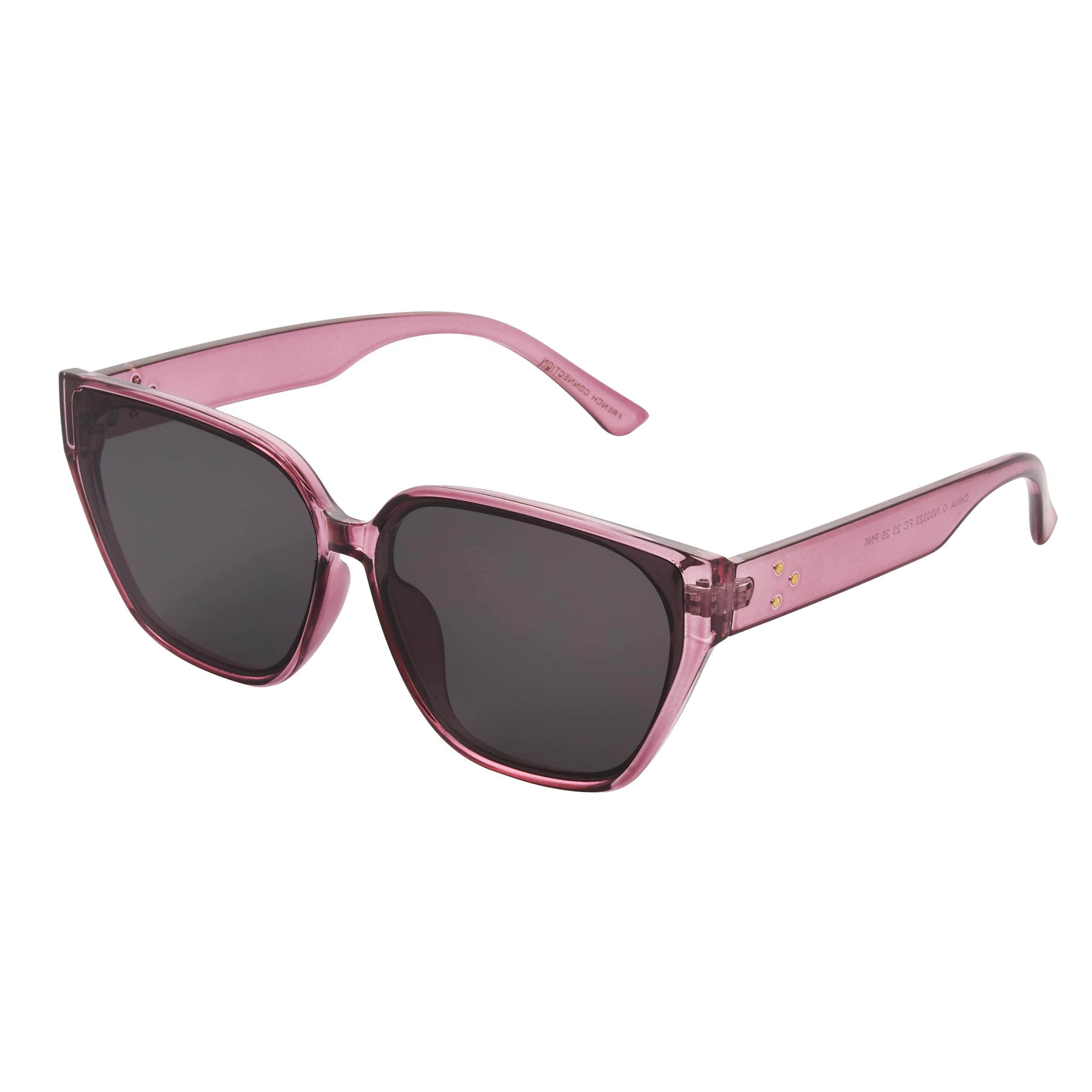 French Connection Women's Maisie Square Sunglasses, Rose, 62 mm