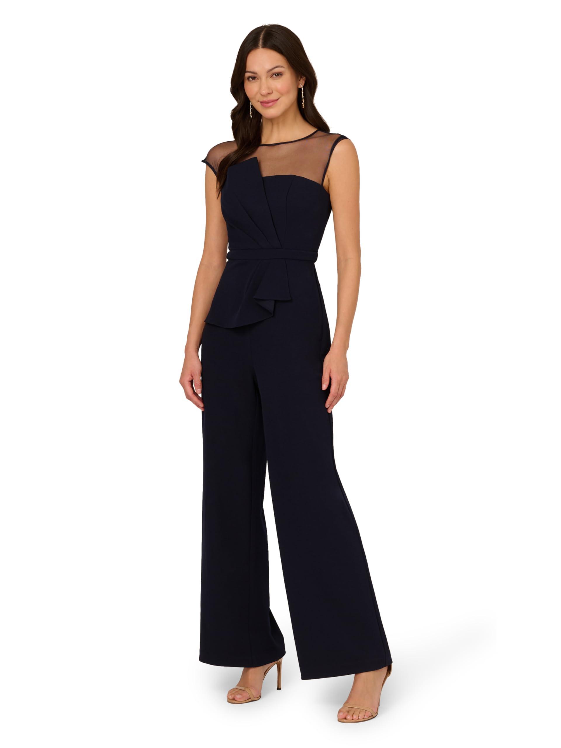 Adrianna Papell Womens Knit Crepe Jumpsuit