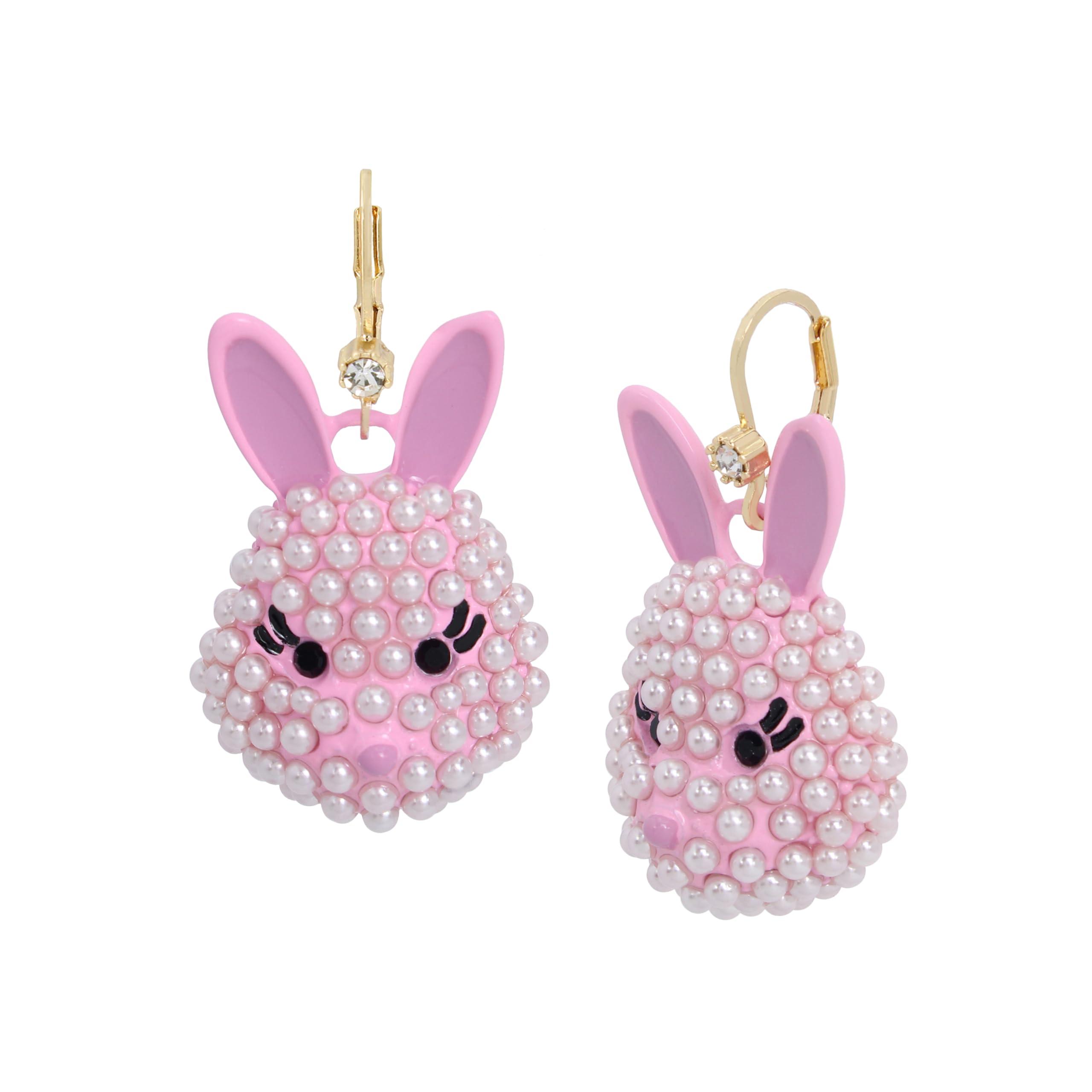 Betsey Johnson Womens Bunny Drop Earrings