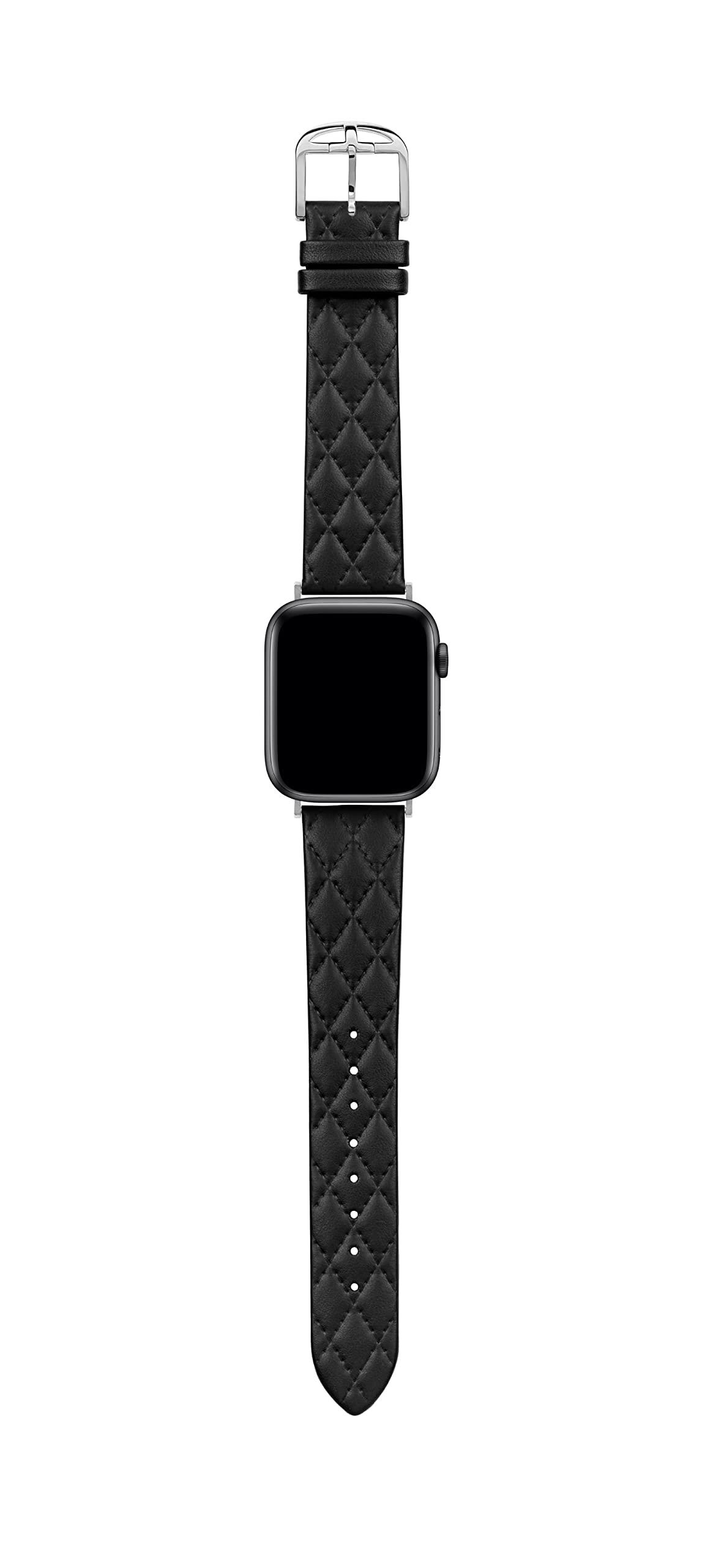 Ted Baker Black Quilted Leather Strap for Apple Watch® (Model: BKS38F220B0)