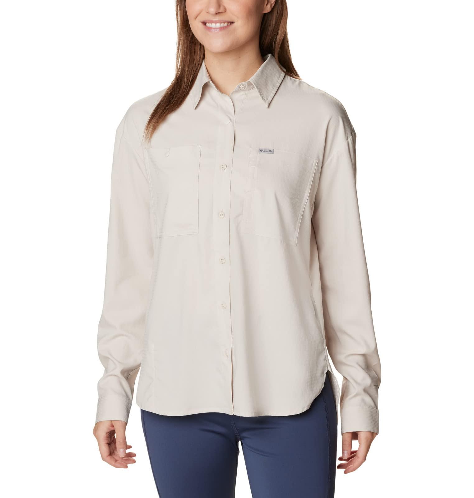 Columbia Women's Silver Ridge Utility Long Sleeve Shirt, Dark Stone, X-Small