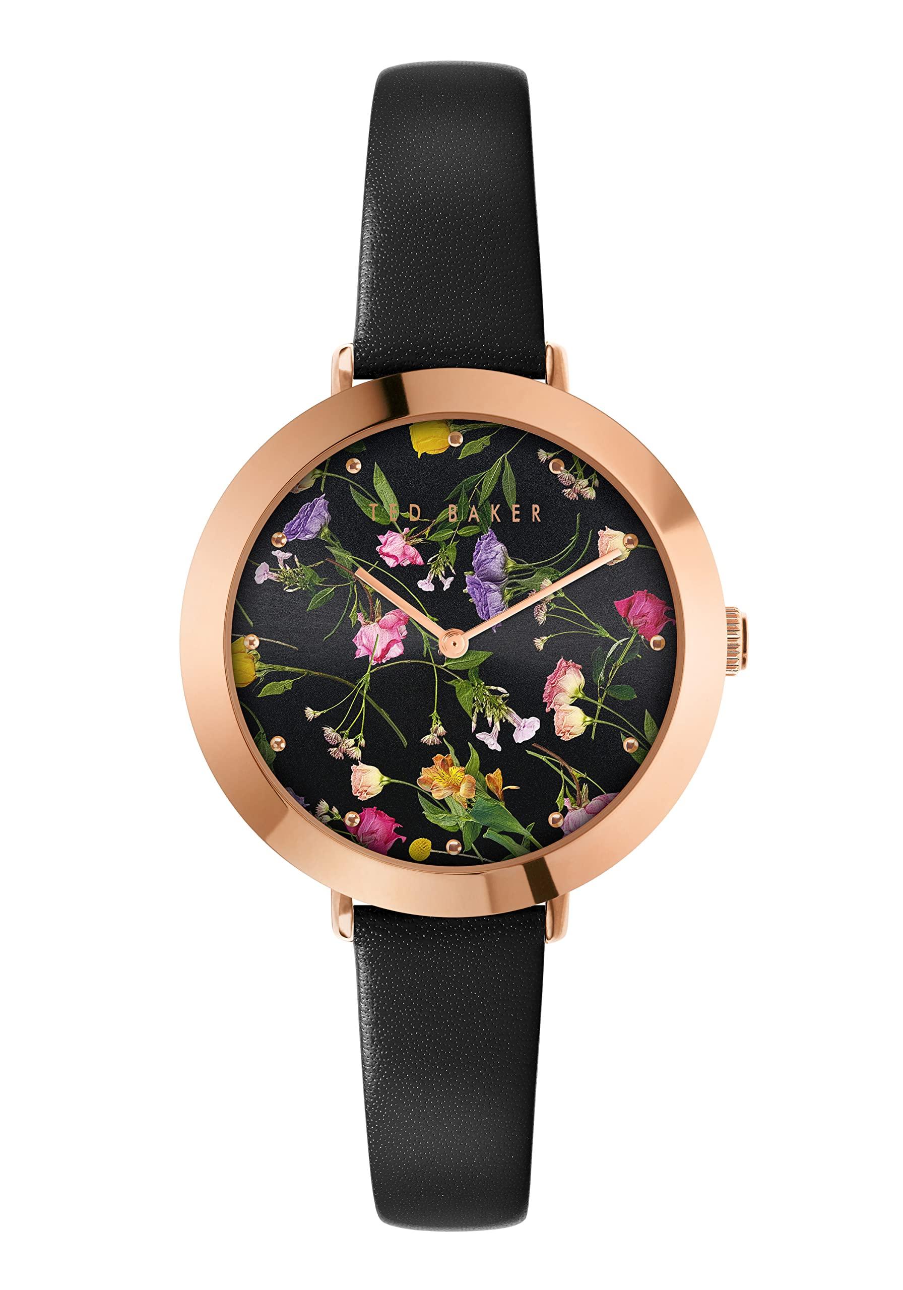 Ted Baker Ladies Black Leather Strap Watch (Model: BKPAMS3029I)