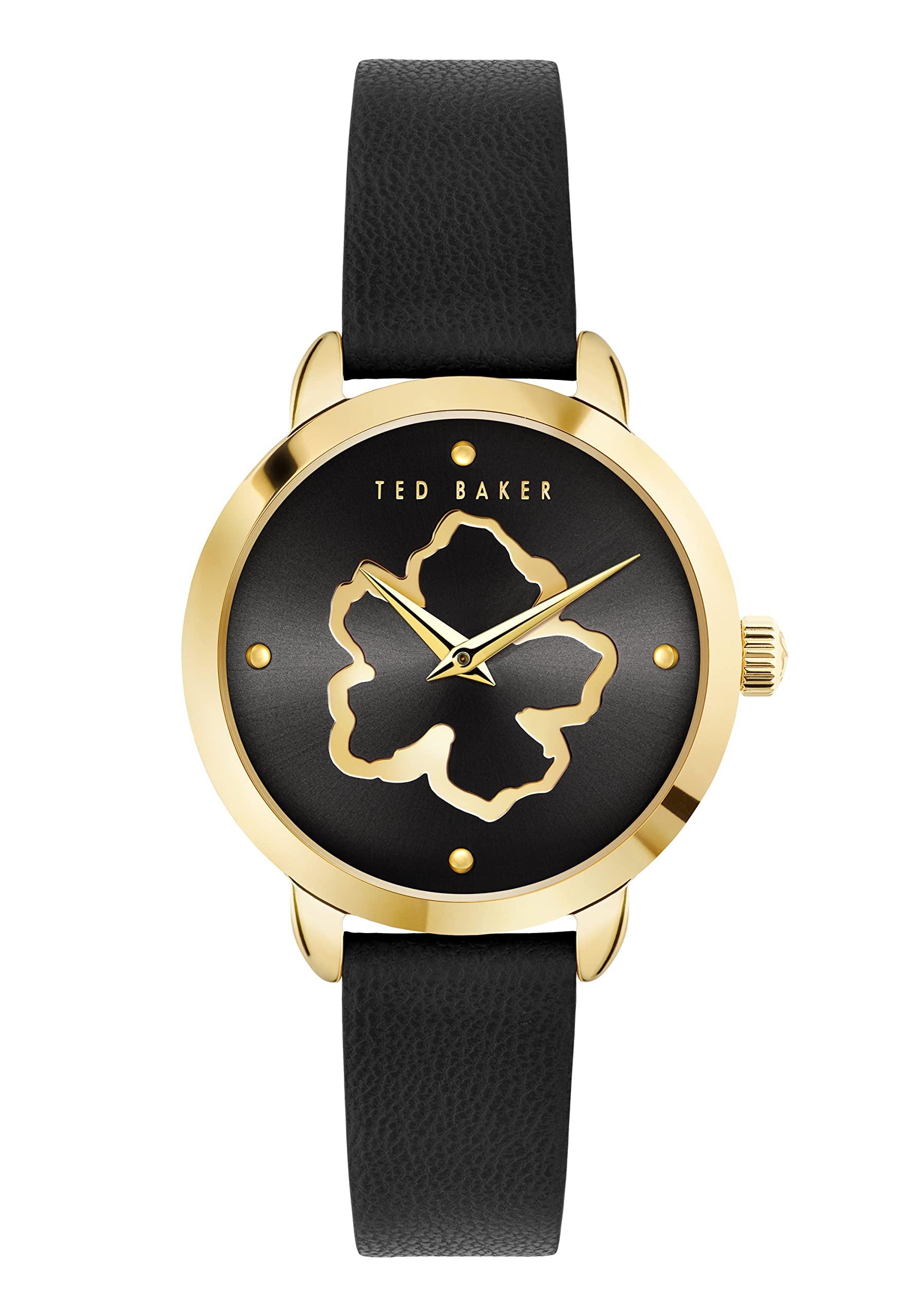 Ted Baker Ladies Black Vegan Leather Strap Watch (Model: BKPFLS3029I)