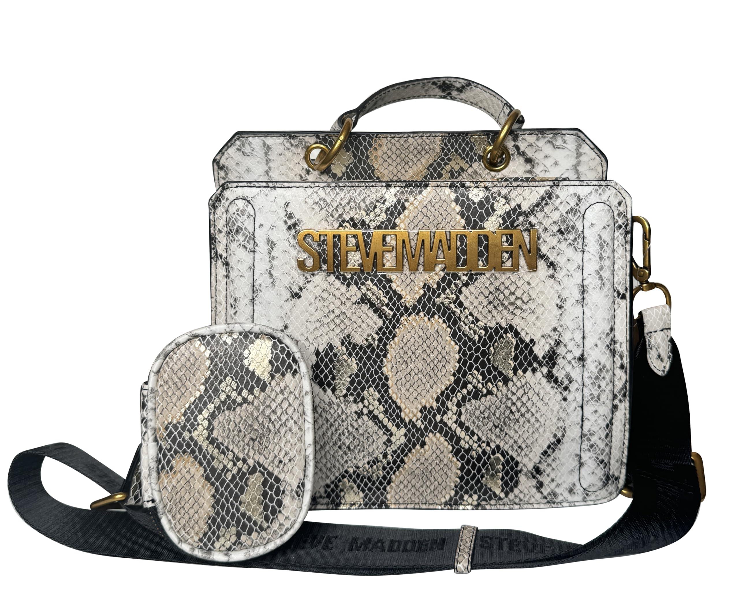 Steve Madden Bevelyn Metallic Snake Convertible Crossbody Bag